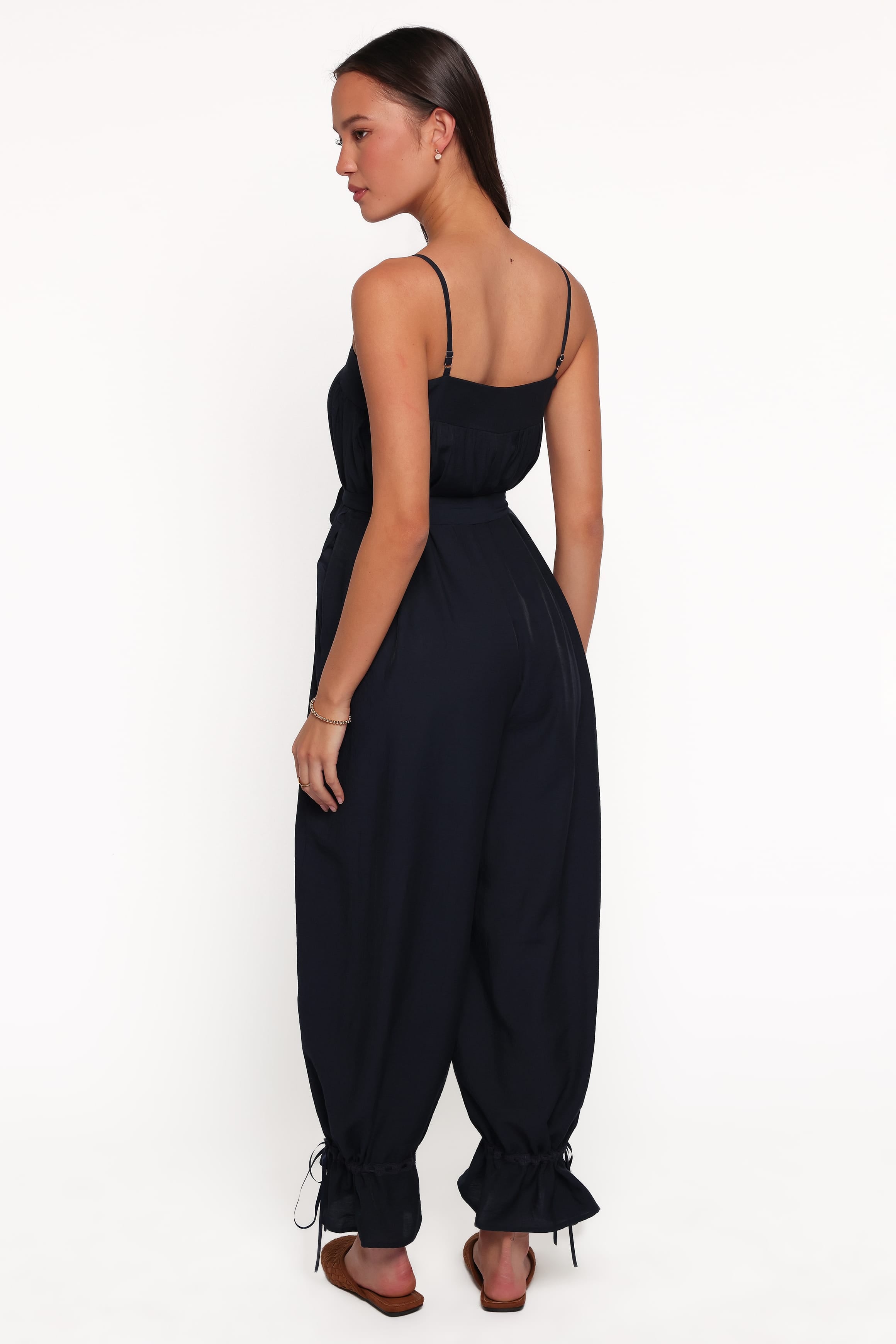 PLAYSUITS Gretal Tie Waist Jumpsuit - Navy
