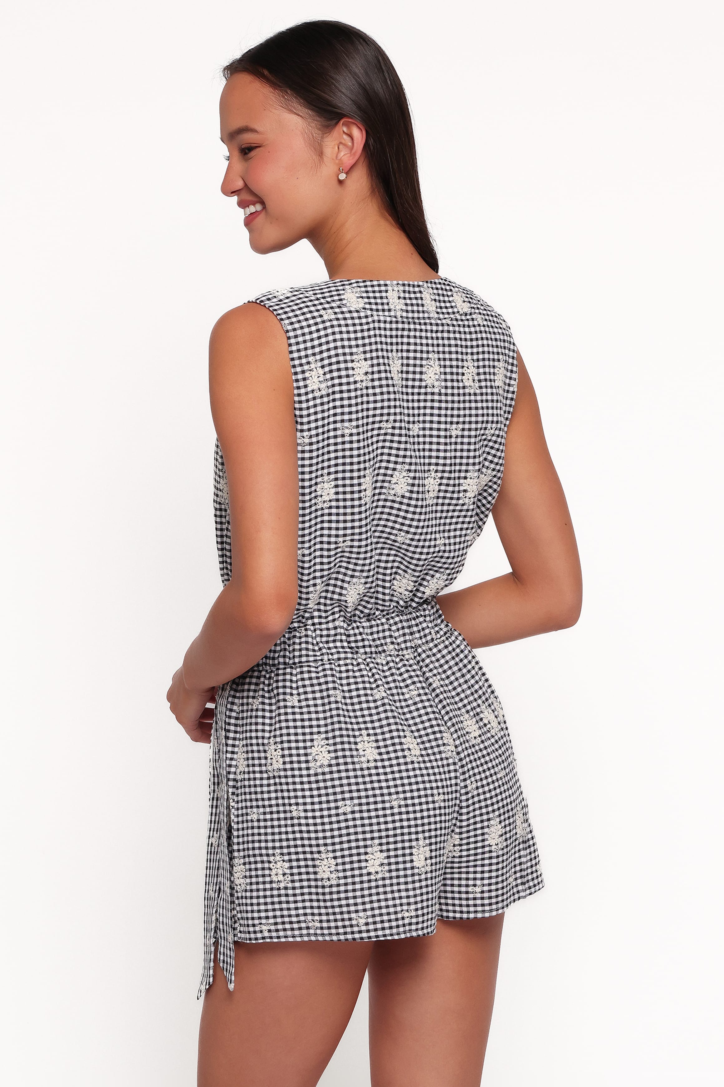 PLAYSUITS Joanna Playsuit - Black Gingham Broderie