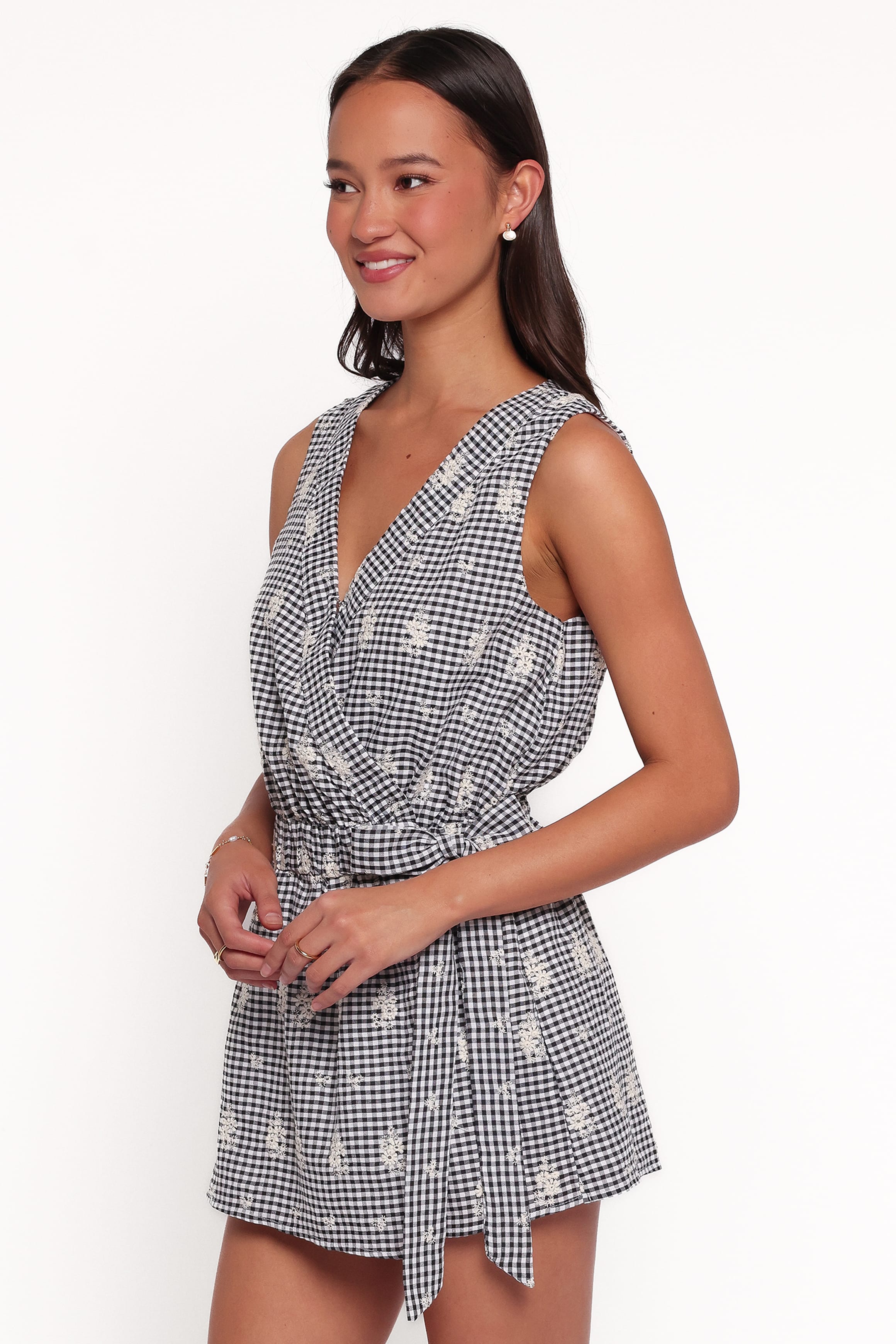 PLAYSUITS Joanna Playsuit - Black Gingham Broderie