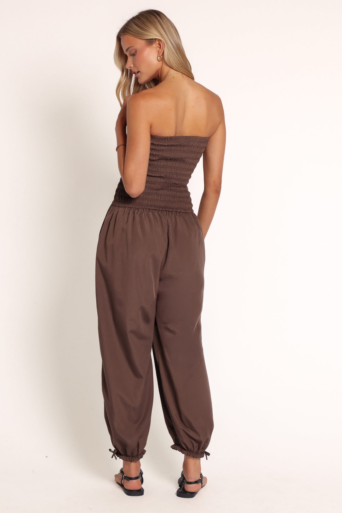 PLAYSUITS Kinslee Bubble Hem Jumpsuit - Espresso
