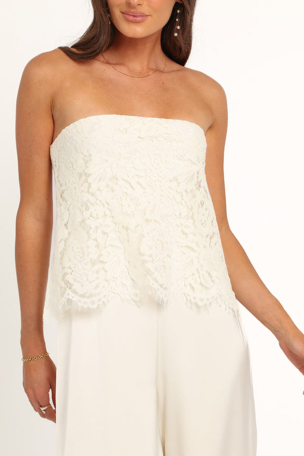 PLAYSUITS Lelita Strapless Jumpsuit - Ivory
