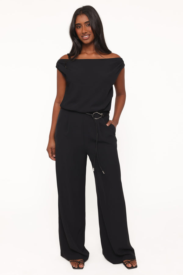 PLAYSUITS Maisie Off Shoulder Jumpsuit - Black
