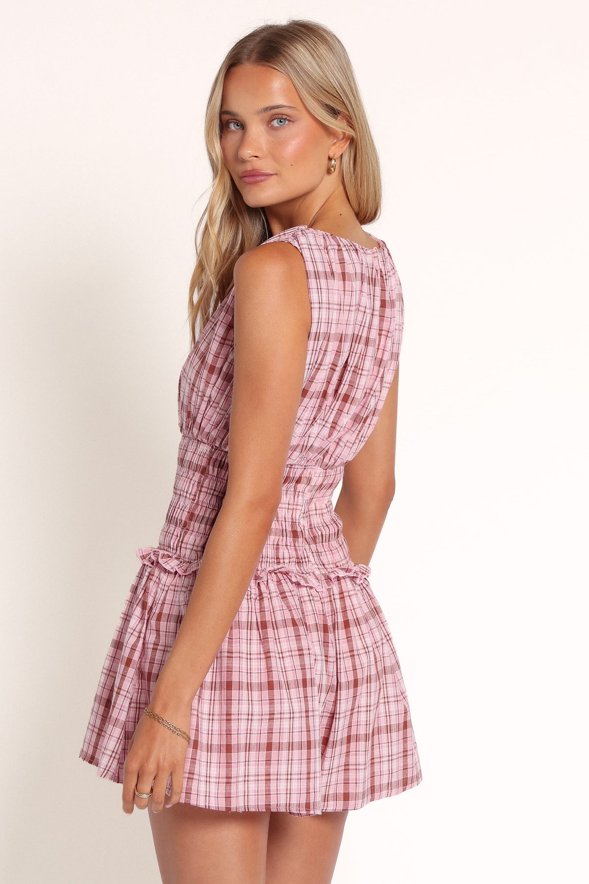 PLAYSUITS Ollie Playsuit - Pink/Brown Plaid