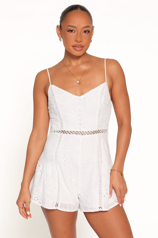 PLAYSUITS Presley Playsuit - White Broderie