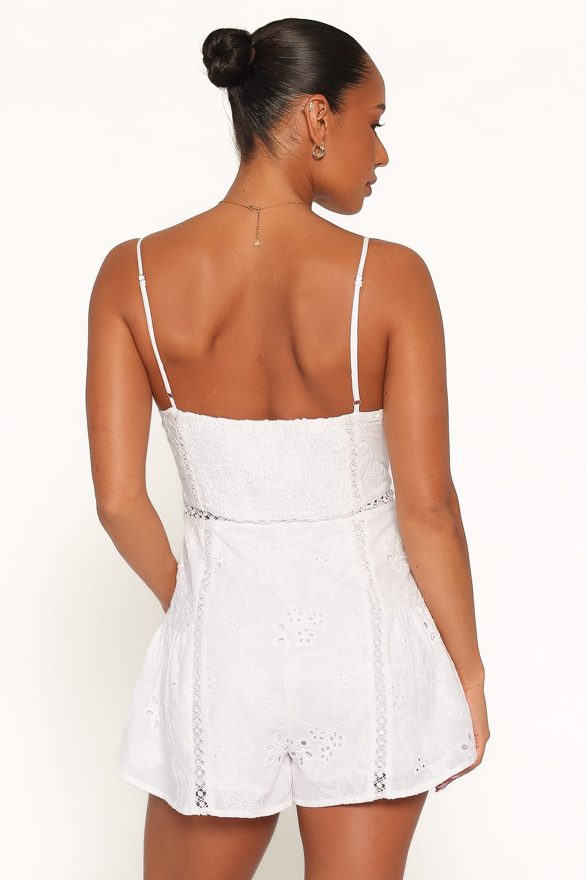 PLAYSUITS Presley Playsuit - White Broderie