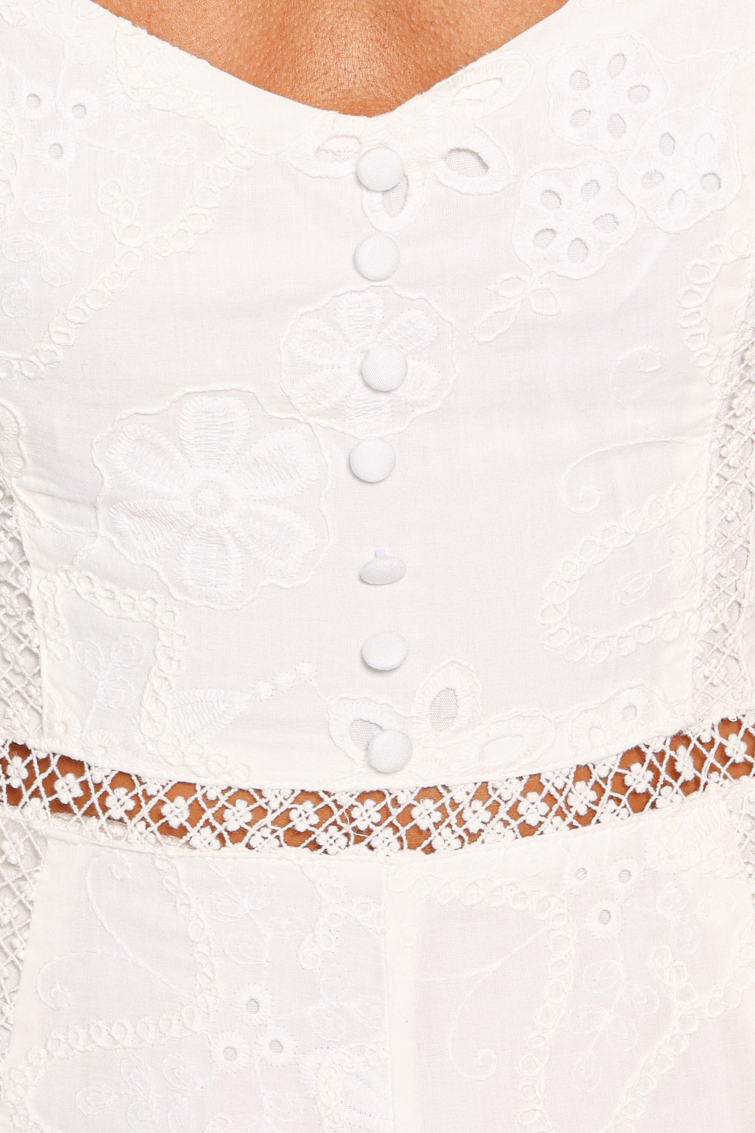 PLAYSUITS Presley Playsuit - White Broderie