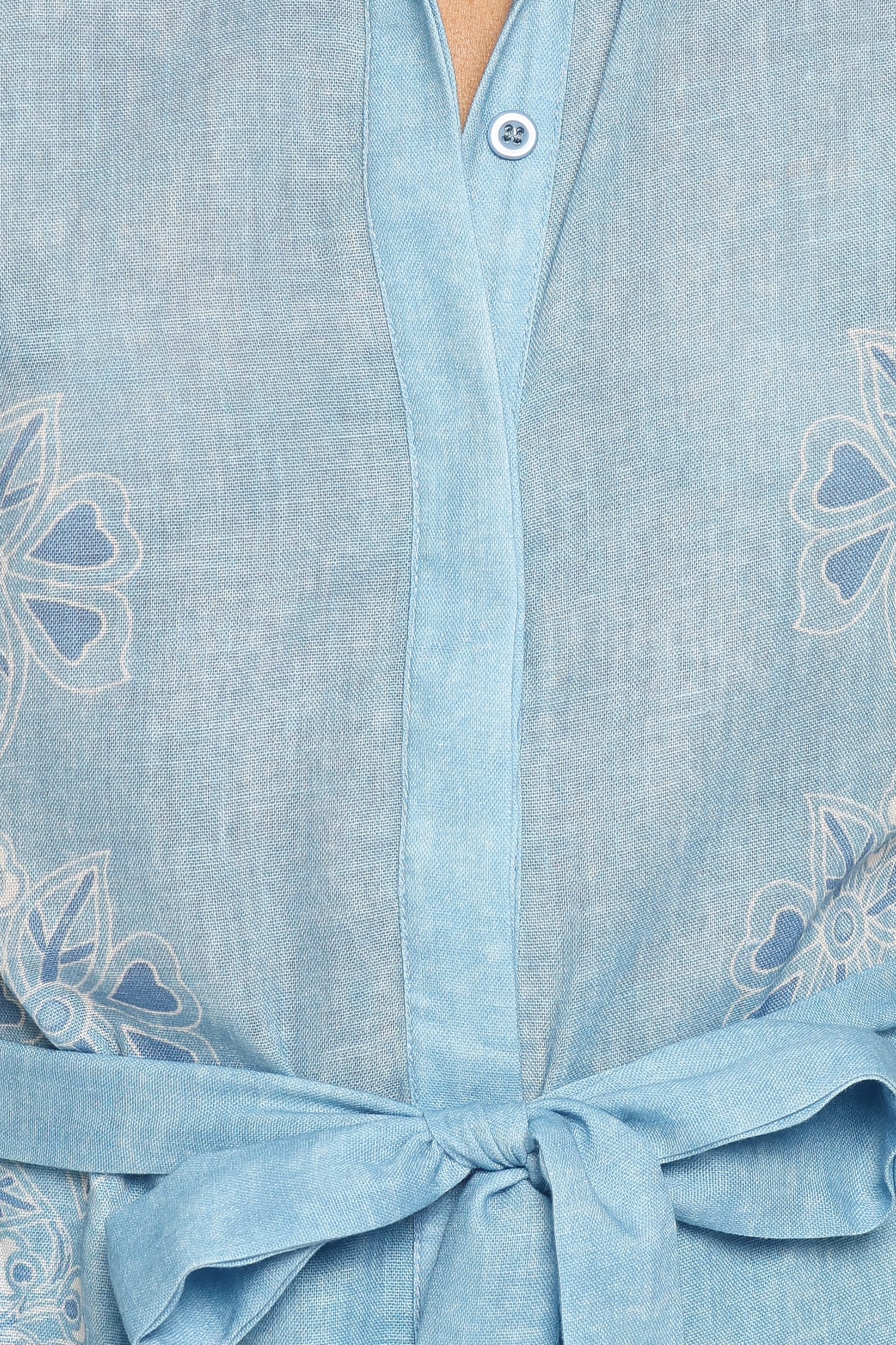 PLAYSUITS Randie Long Sleeve Playsuit - Blue Floral