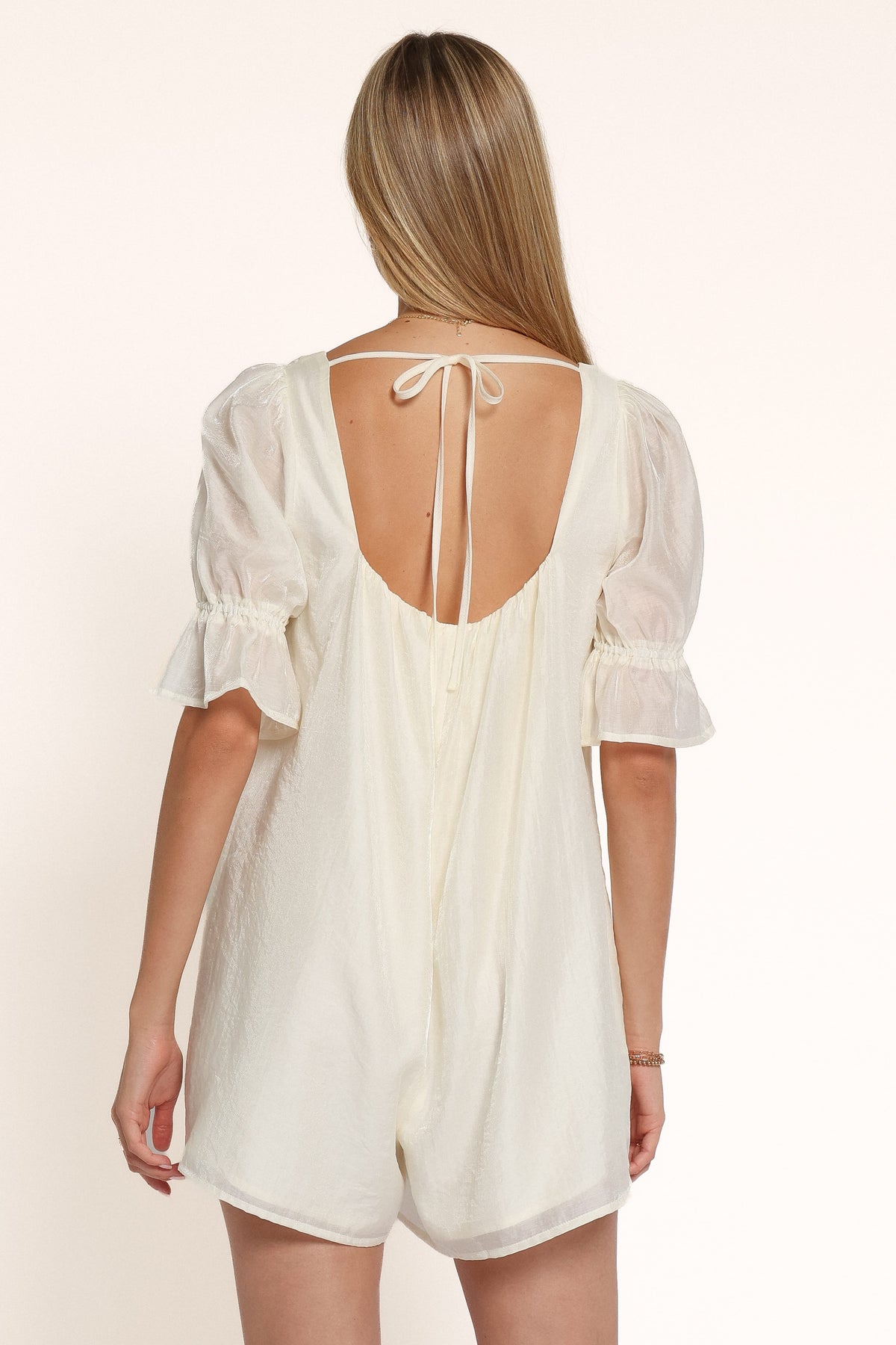 PLAYSUITS Ruthie Puff Sleeve Playsuit - Cream