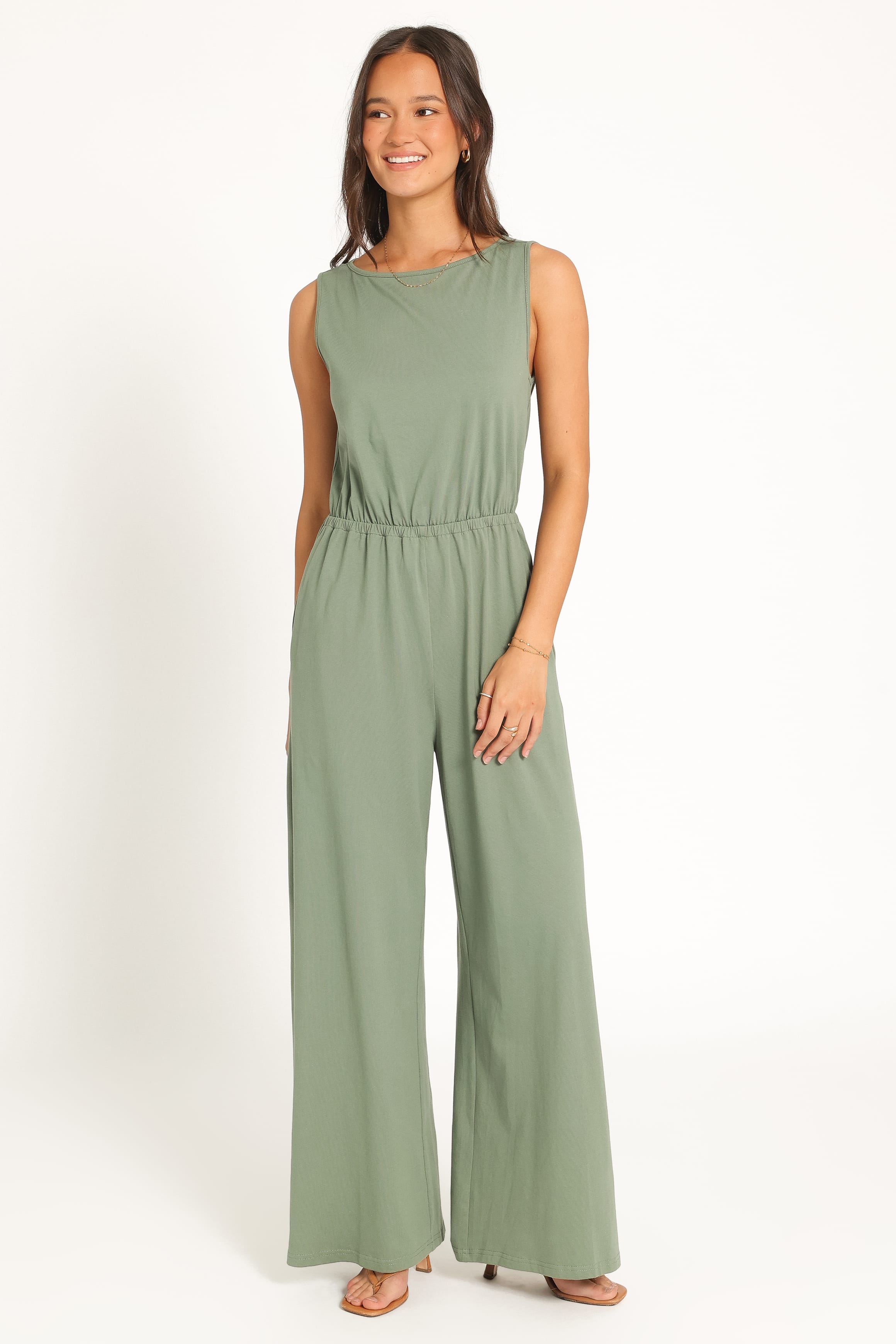 PLAYSUITS Sansa Stretch Jumpsuit - Sage Green