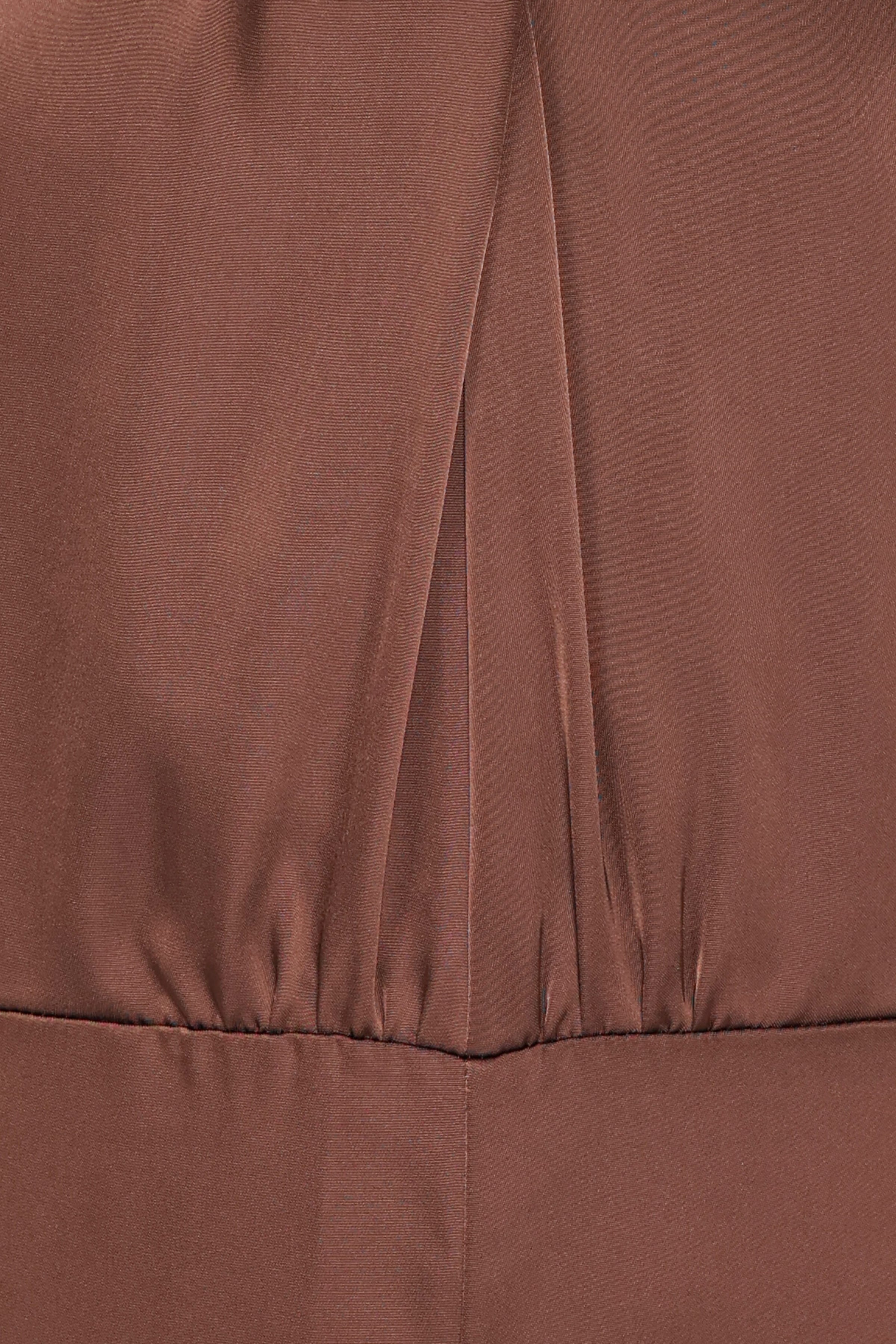 PLAYSUITS Saskia Halter Neck Satin Jumpsuit - Chocolate Brown