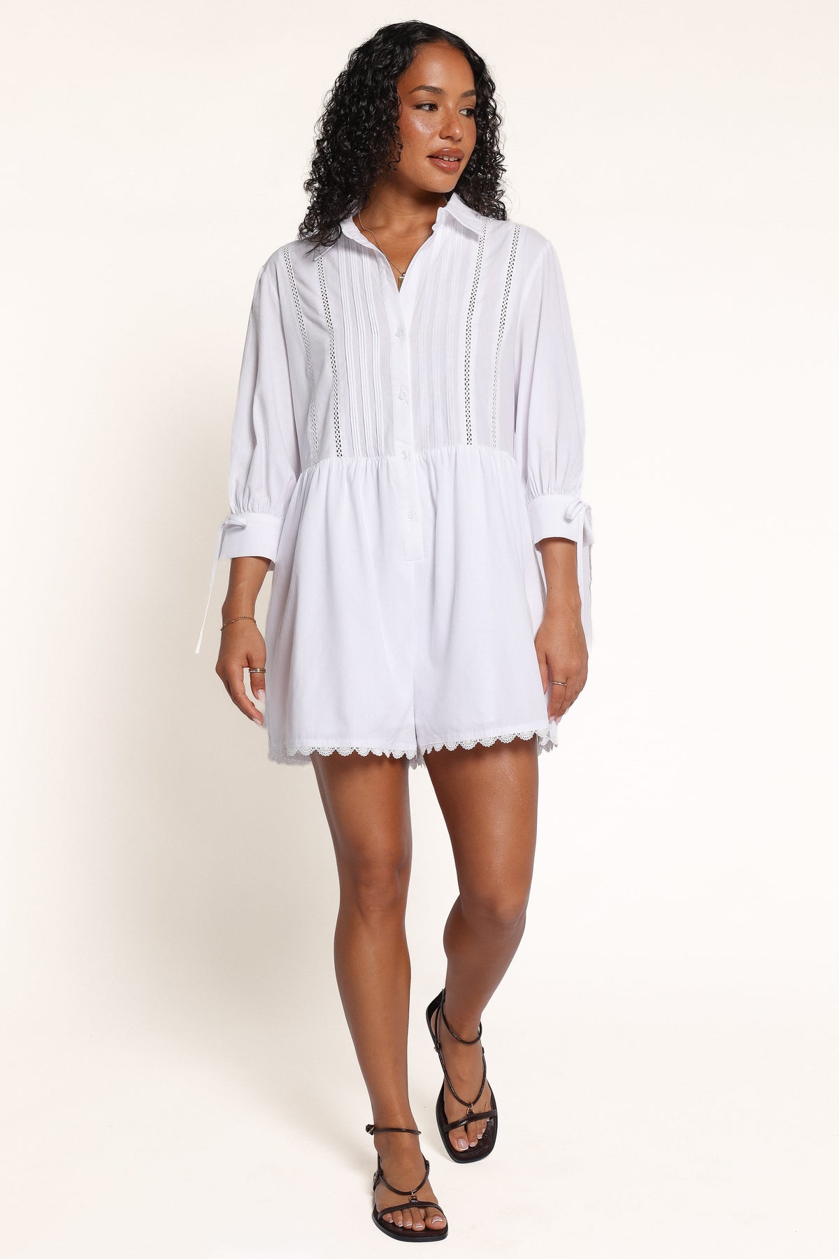 PLAYSUITS Tarlie Collared Playsuit - White
