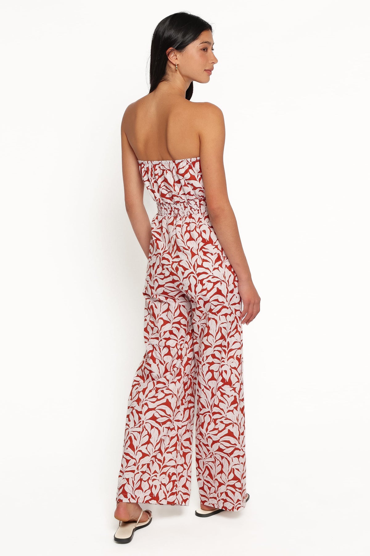 PLAYSUITS Toria Strapless Jumpsuit - Red Floral