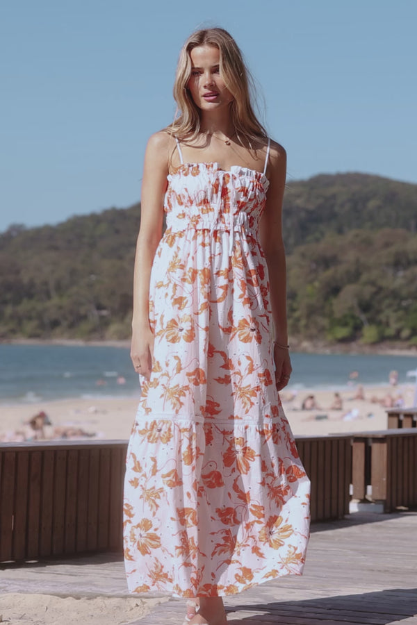 Norelle Maxi Dress - Orange Floral