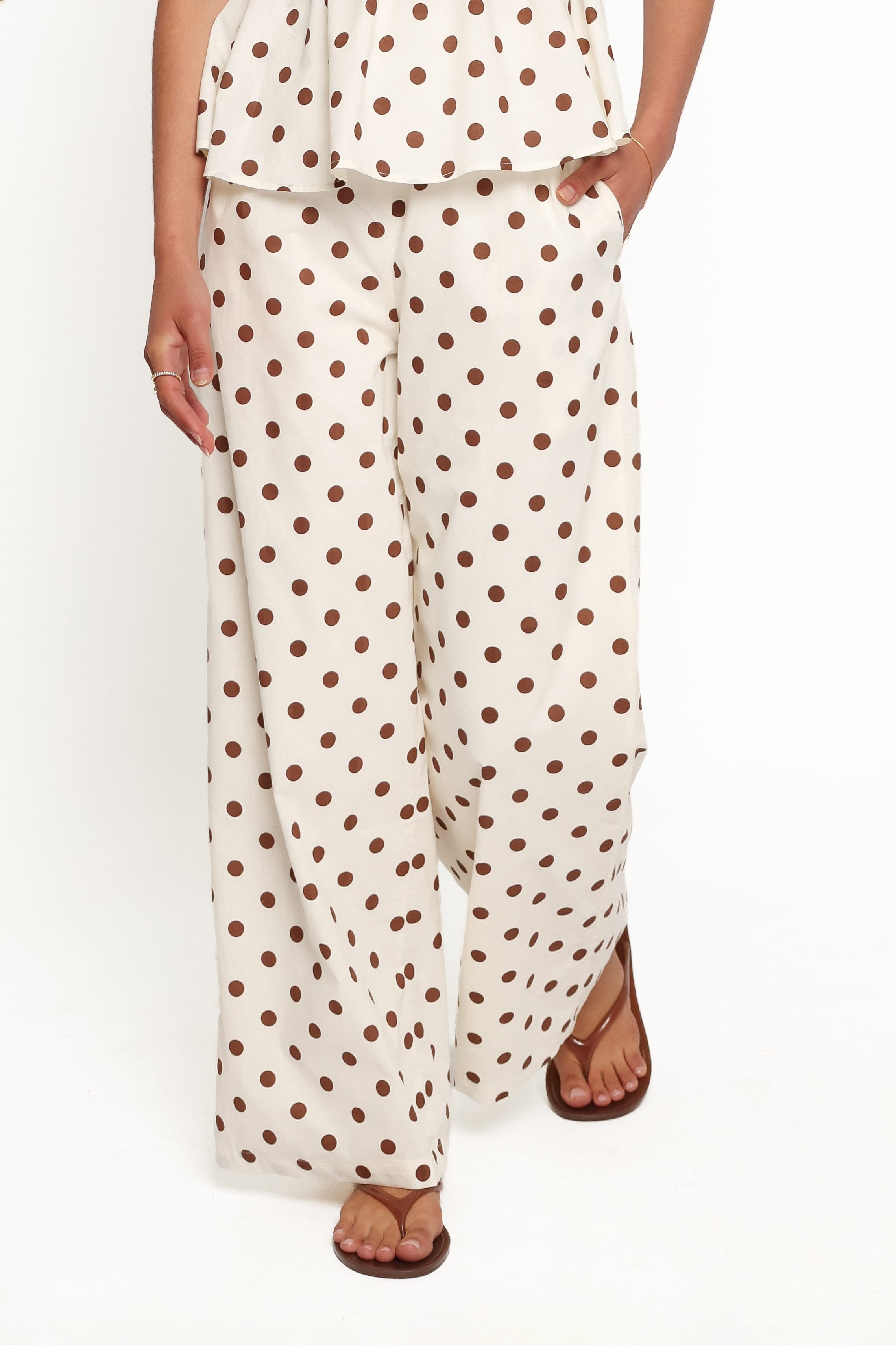 SETS Annika Pant Set - Cream Polka Dot