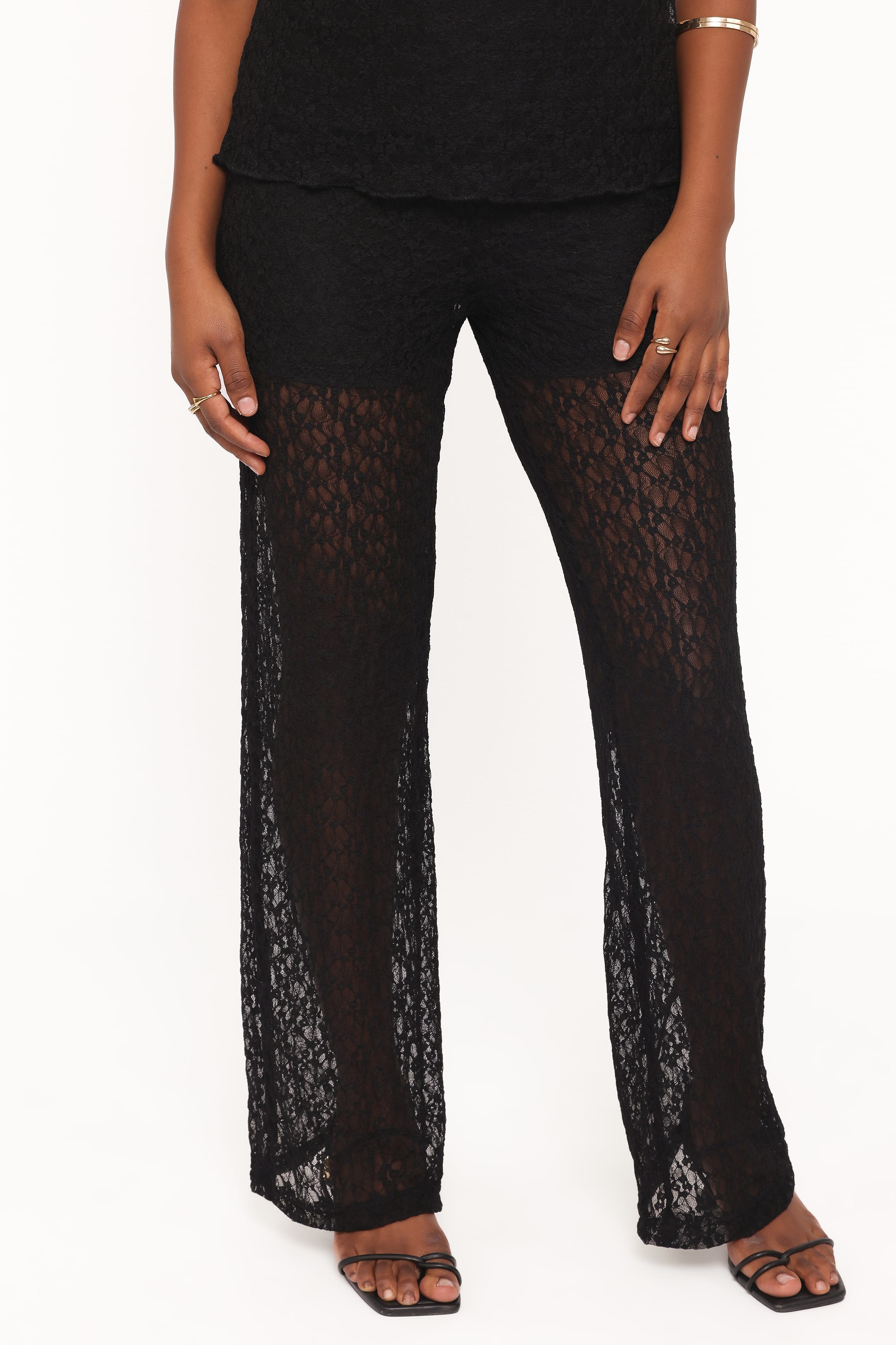 SETS Bellis Lace Pant Set - Black