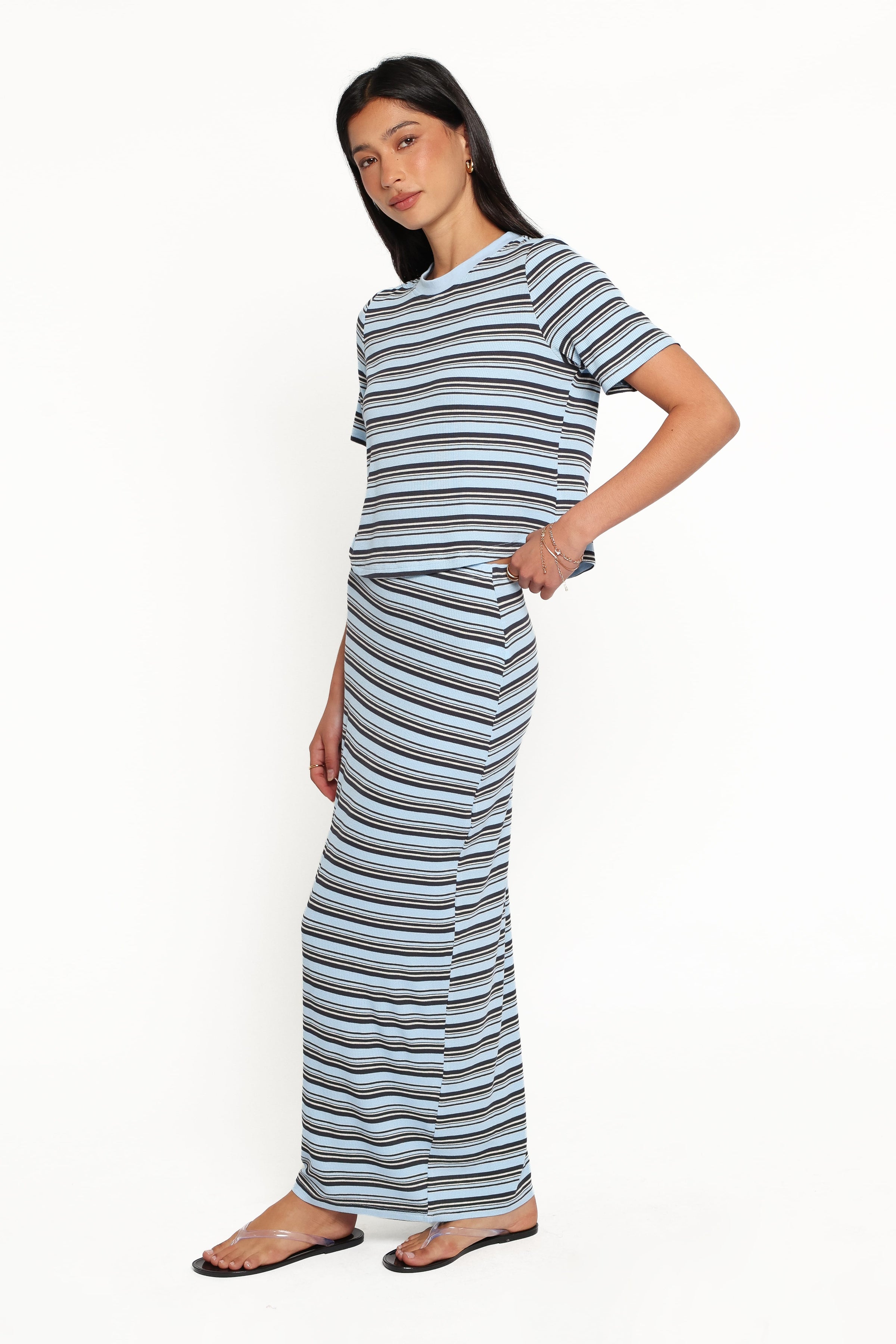 SETS Bene Tee Skirt Set - Blue Stripe