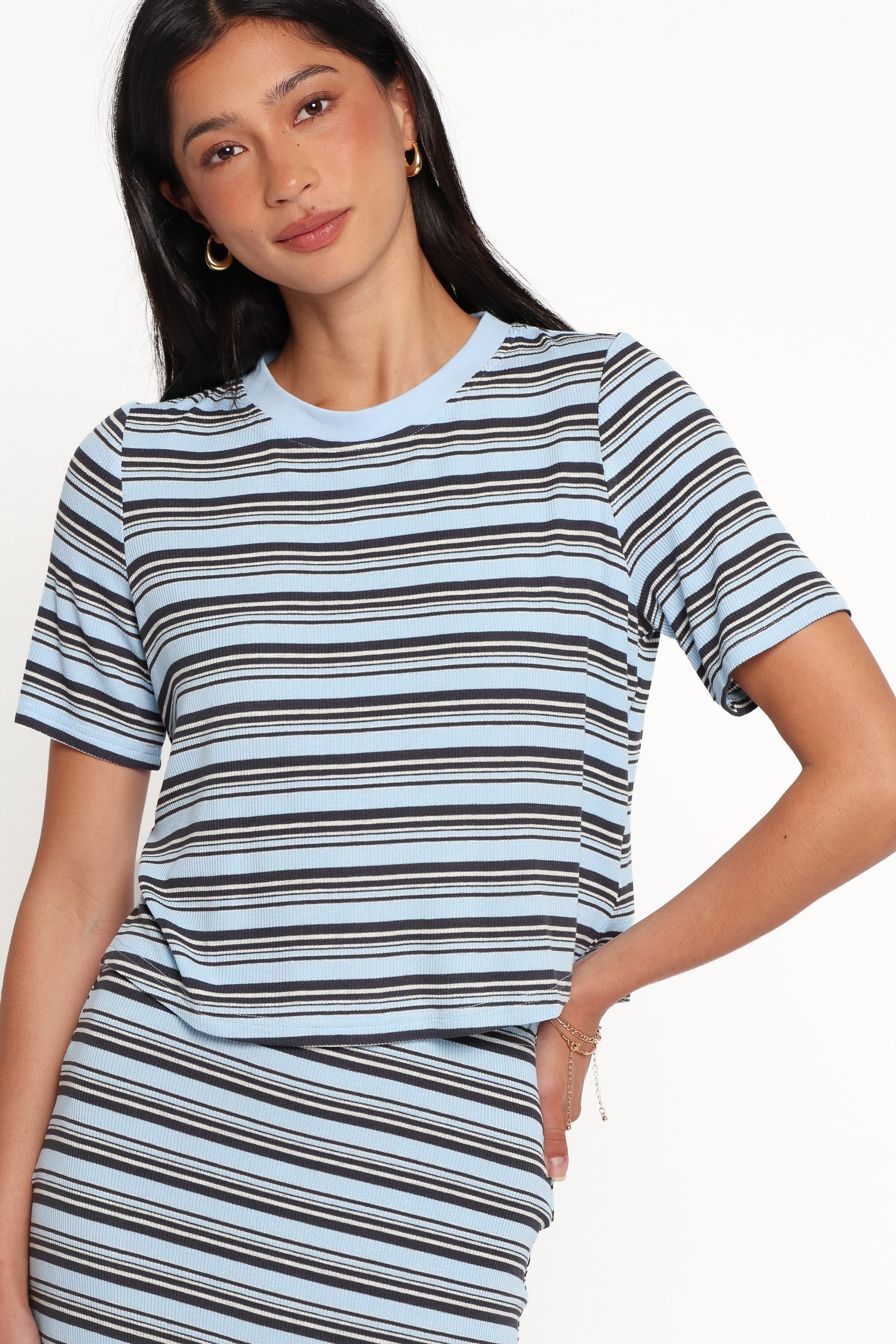 SETS Bene Tee Skirt Set - Blue Stripe
