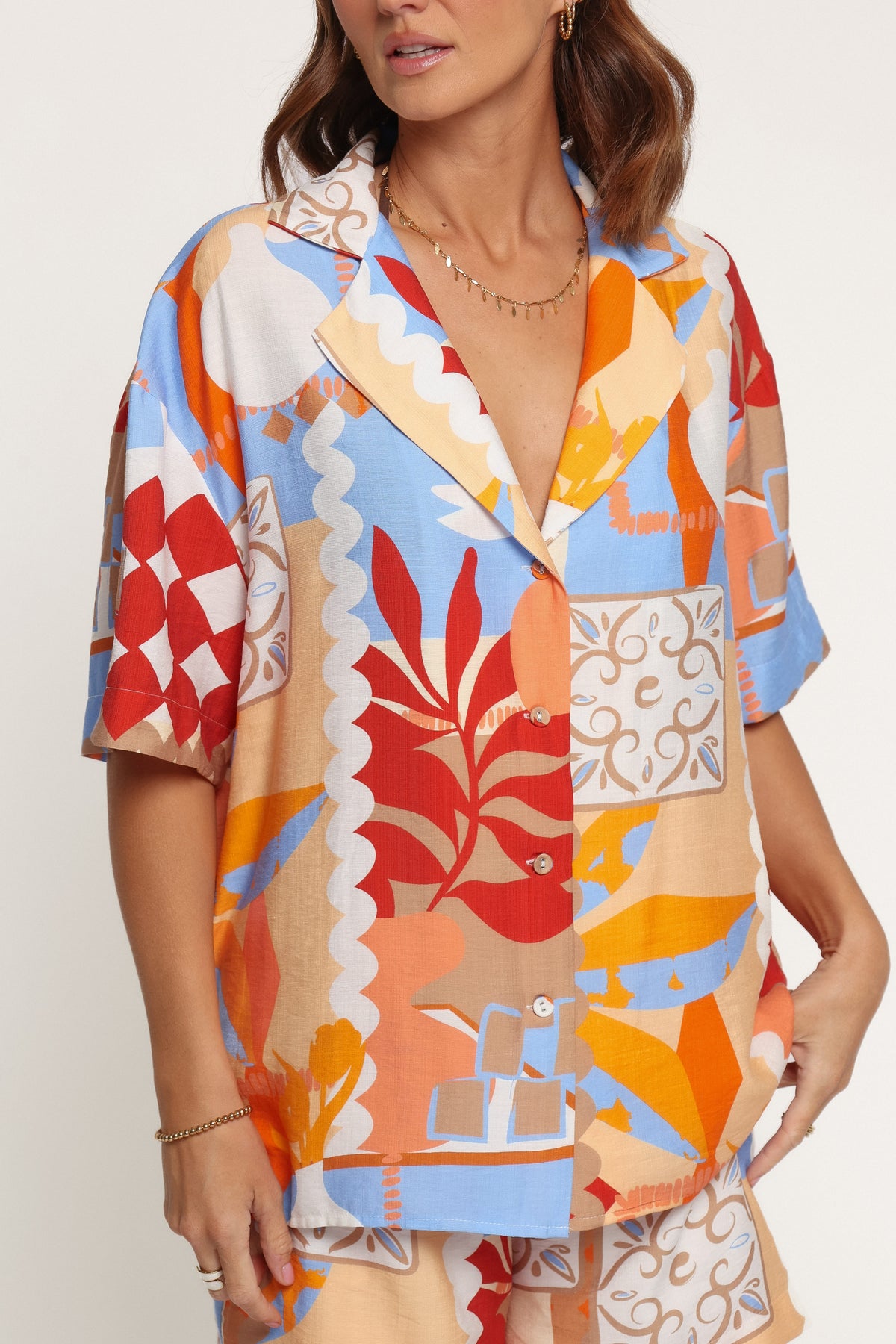 SETS Dezi Short Set - Blue Red Geo Tropic
