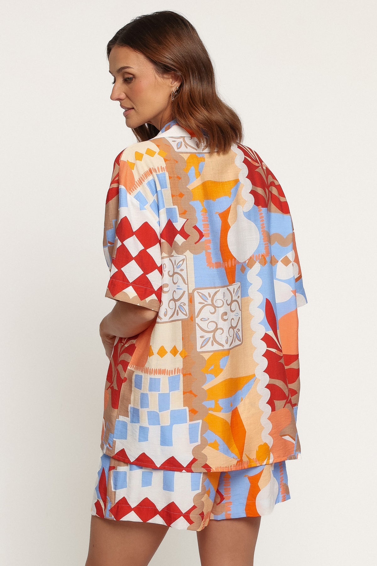SETS Dezi Short Set - Blue Red Geo Tropic