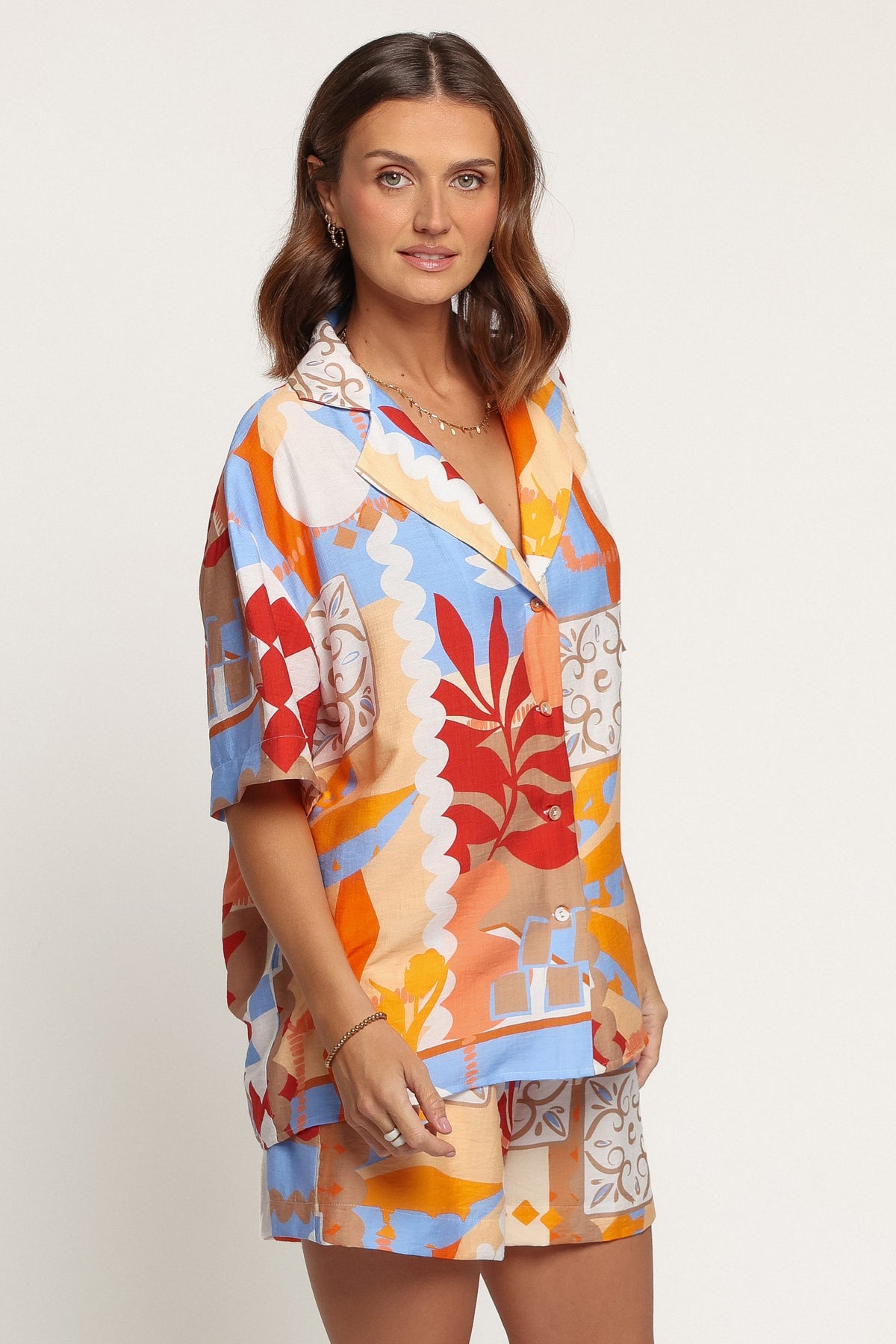 SETS Dezi Short Set - Blue Red Geo Tropic