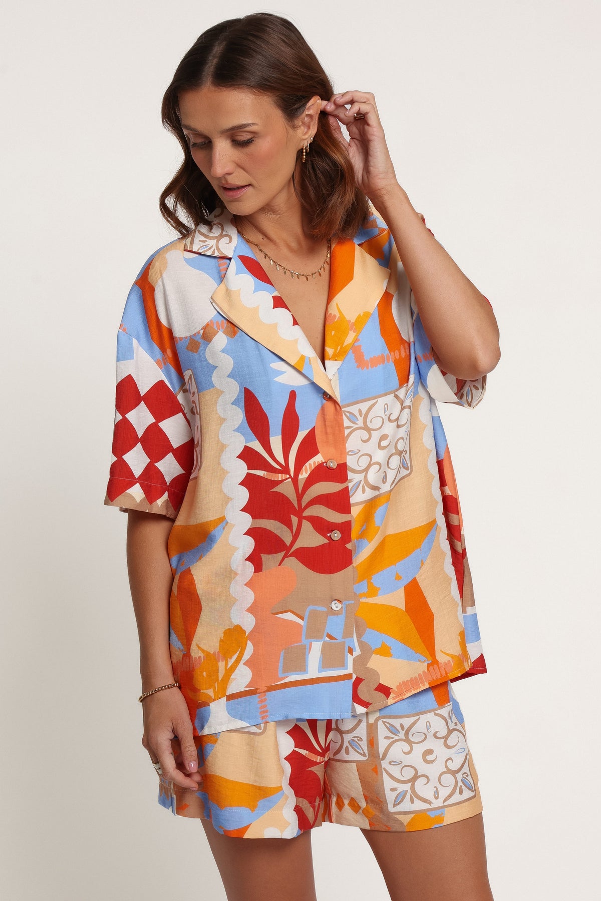 SETS Dezi Short Set - Blue Red Geo Tropic