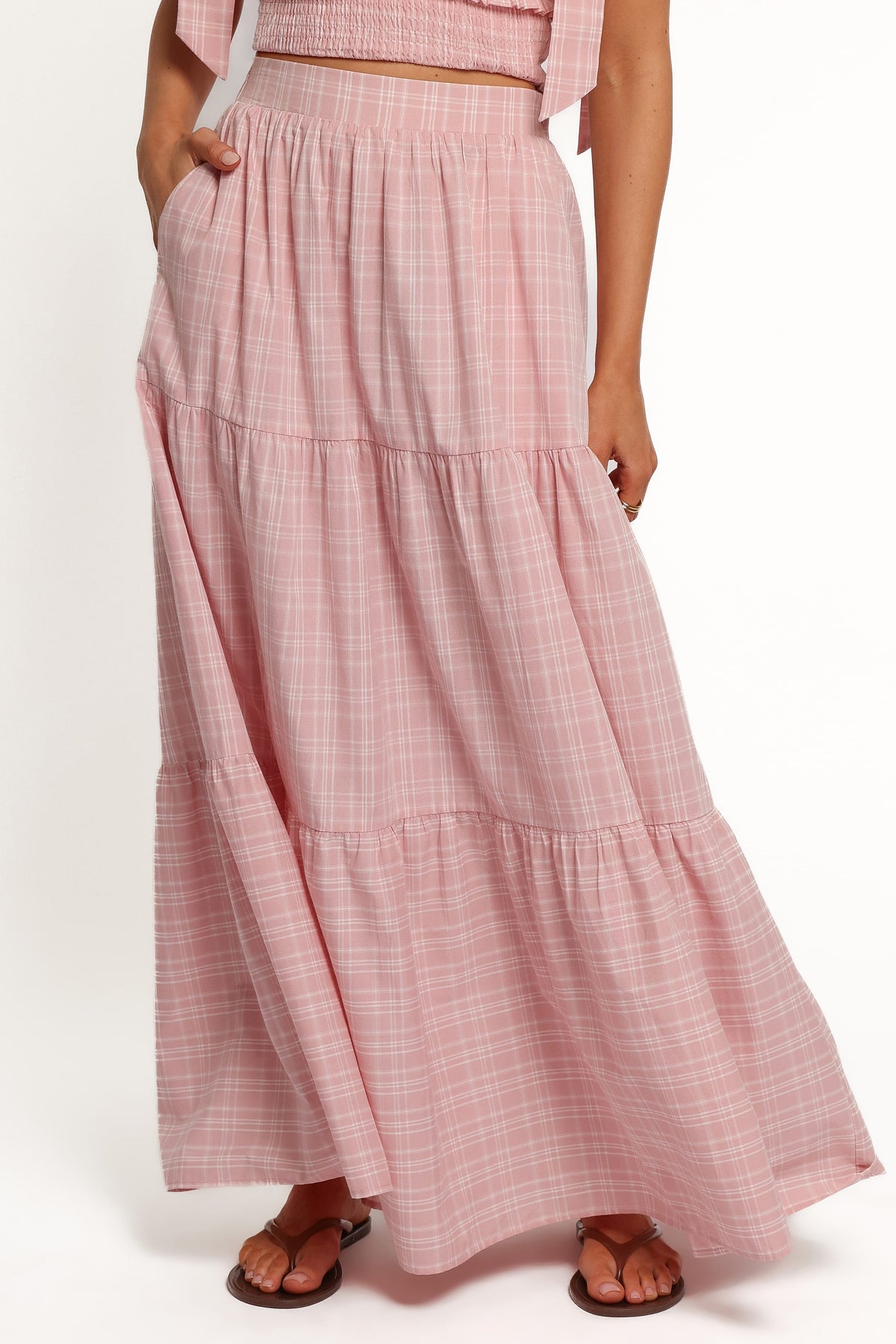 SETS Elia Skirt Set - Pink Plaid