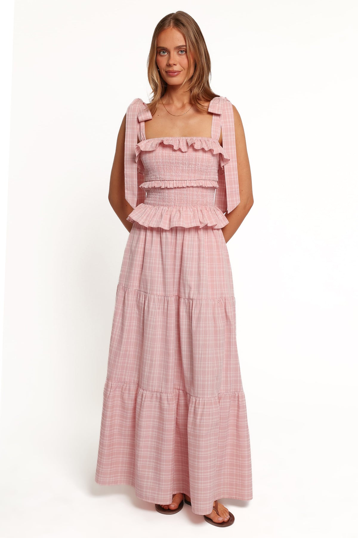 SETS Elia Skirt Set - Pink Plaid