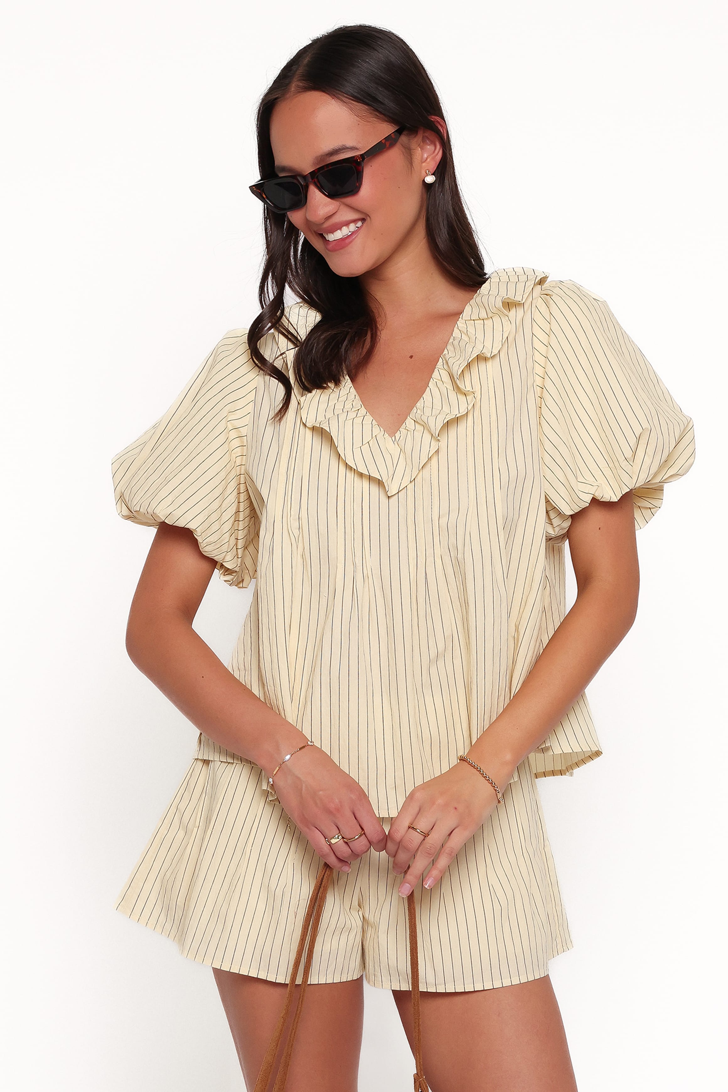 SETS Felicity Short Set - Yellow Stripe