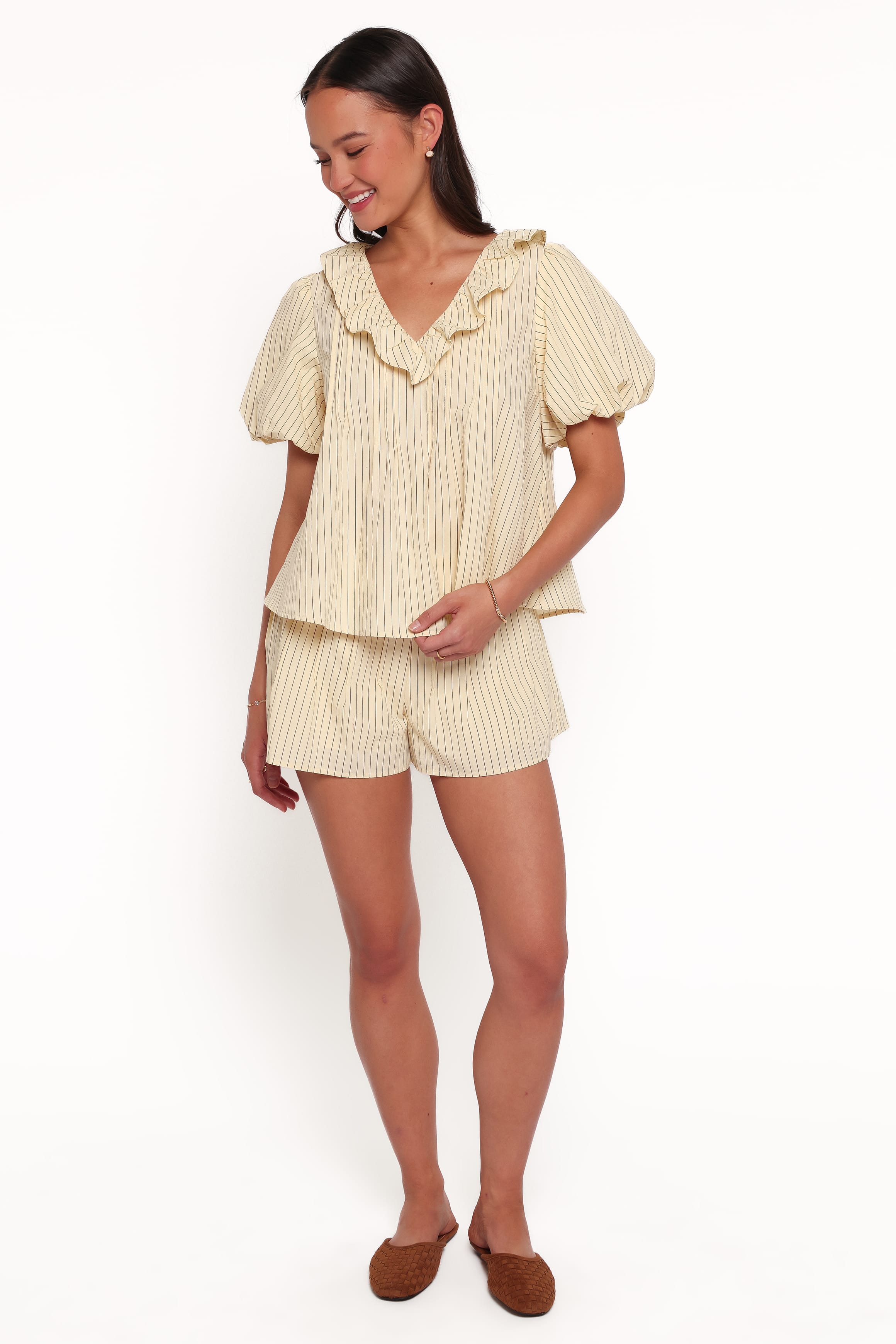 SETS Felicity Short Set - Yellow Stripe