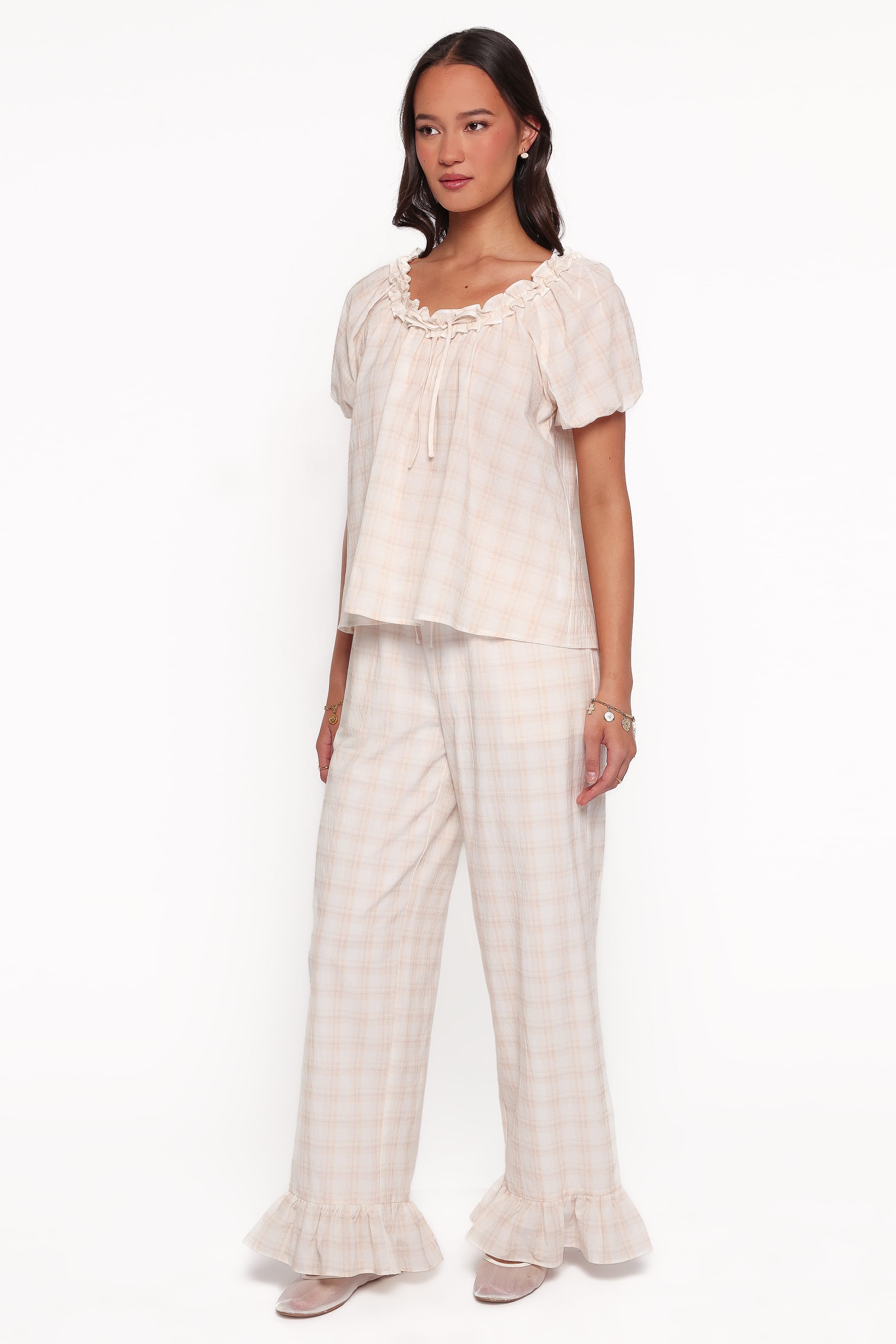 SETS Givani Pant Set - Butter Yellow Plaid