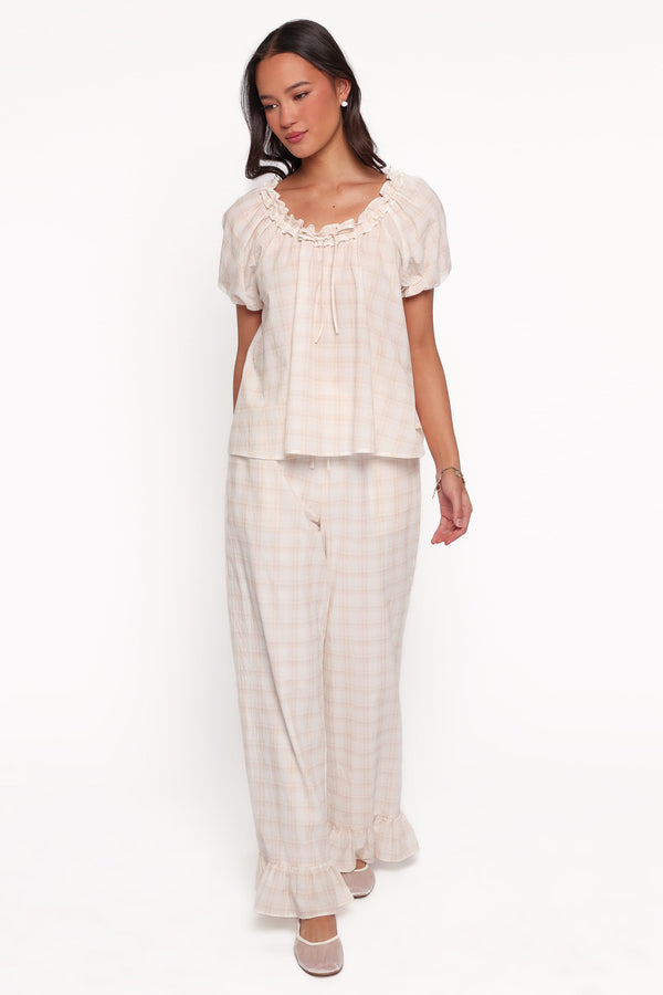 SETS Givani Pant Set - Butter Yellow Plaid