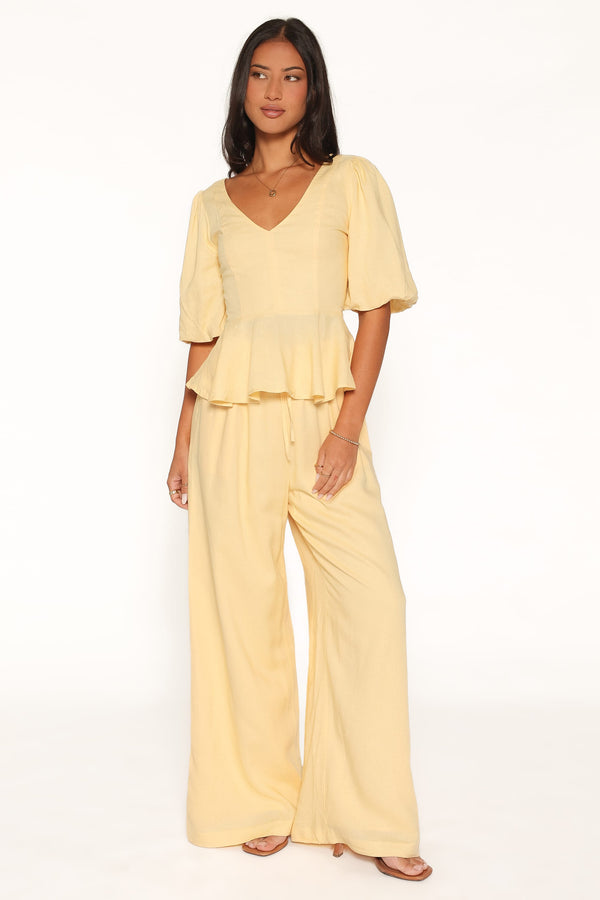 SETS Hannah Peplum Pant Set - Yellow