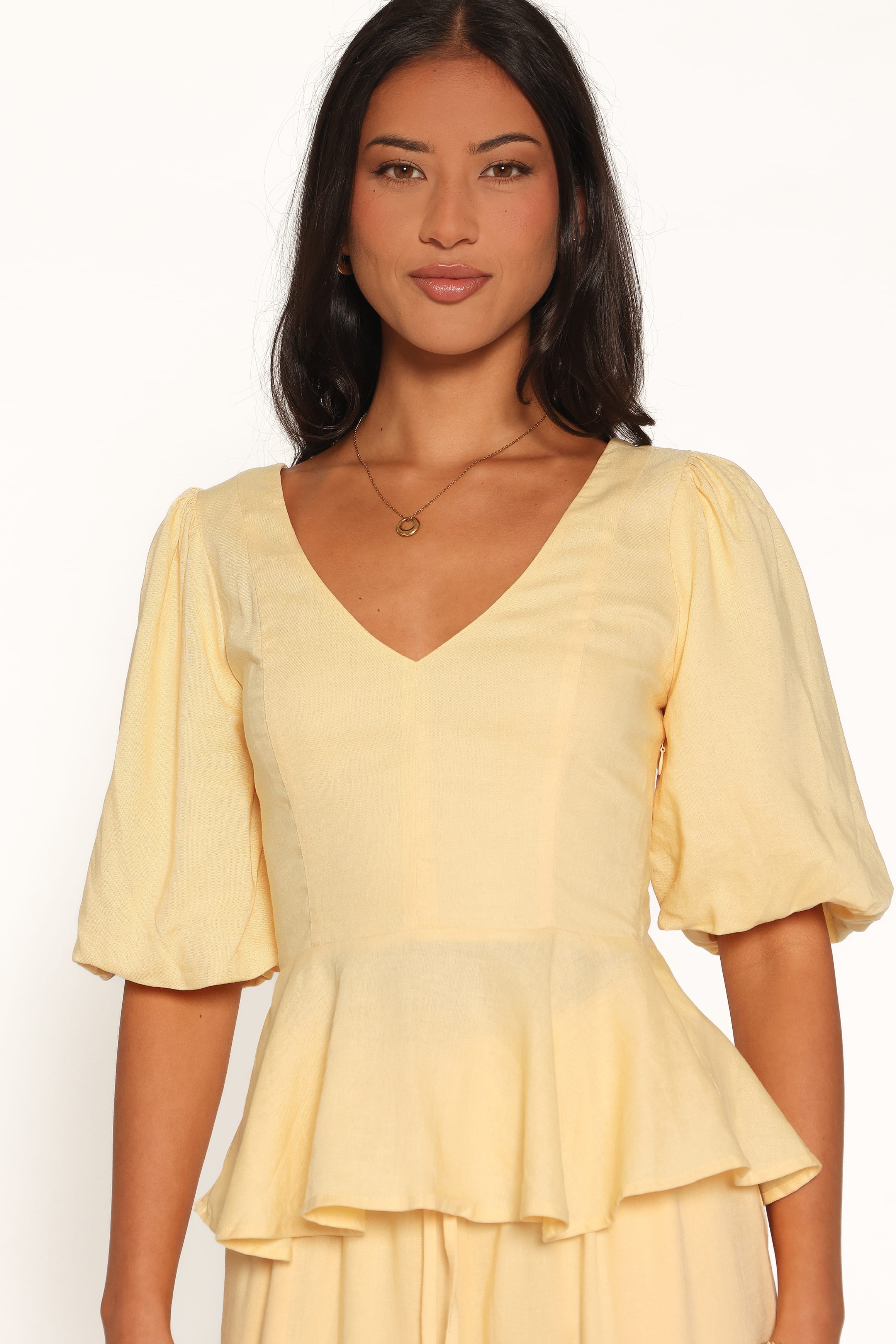 SETS Hannah Peplum Pant Set - Yellow
