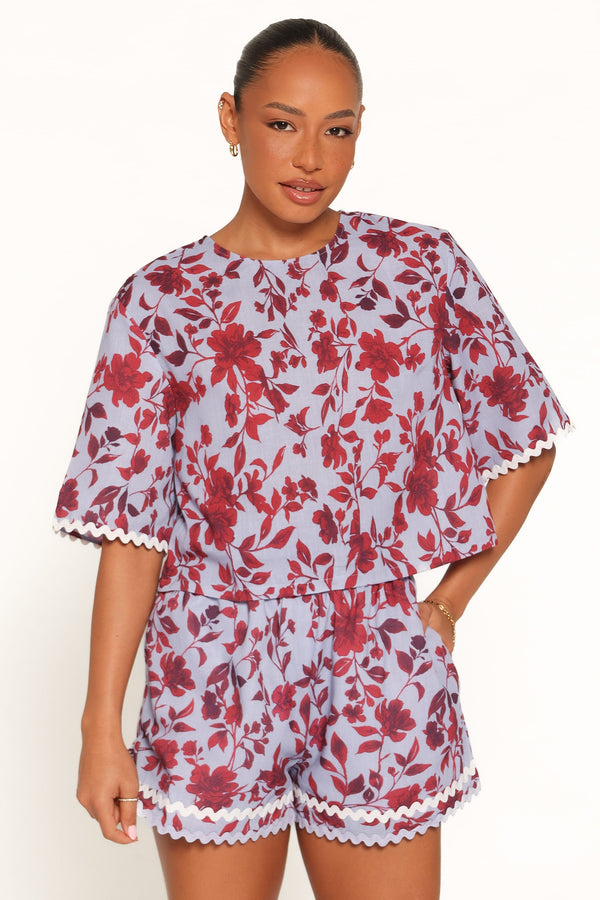 SETS Hilde Short Set - Burgundy Floral