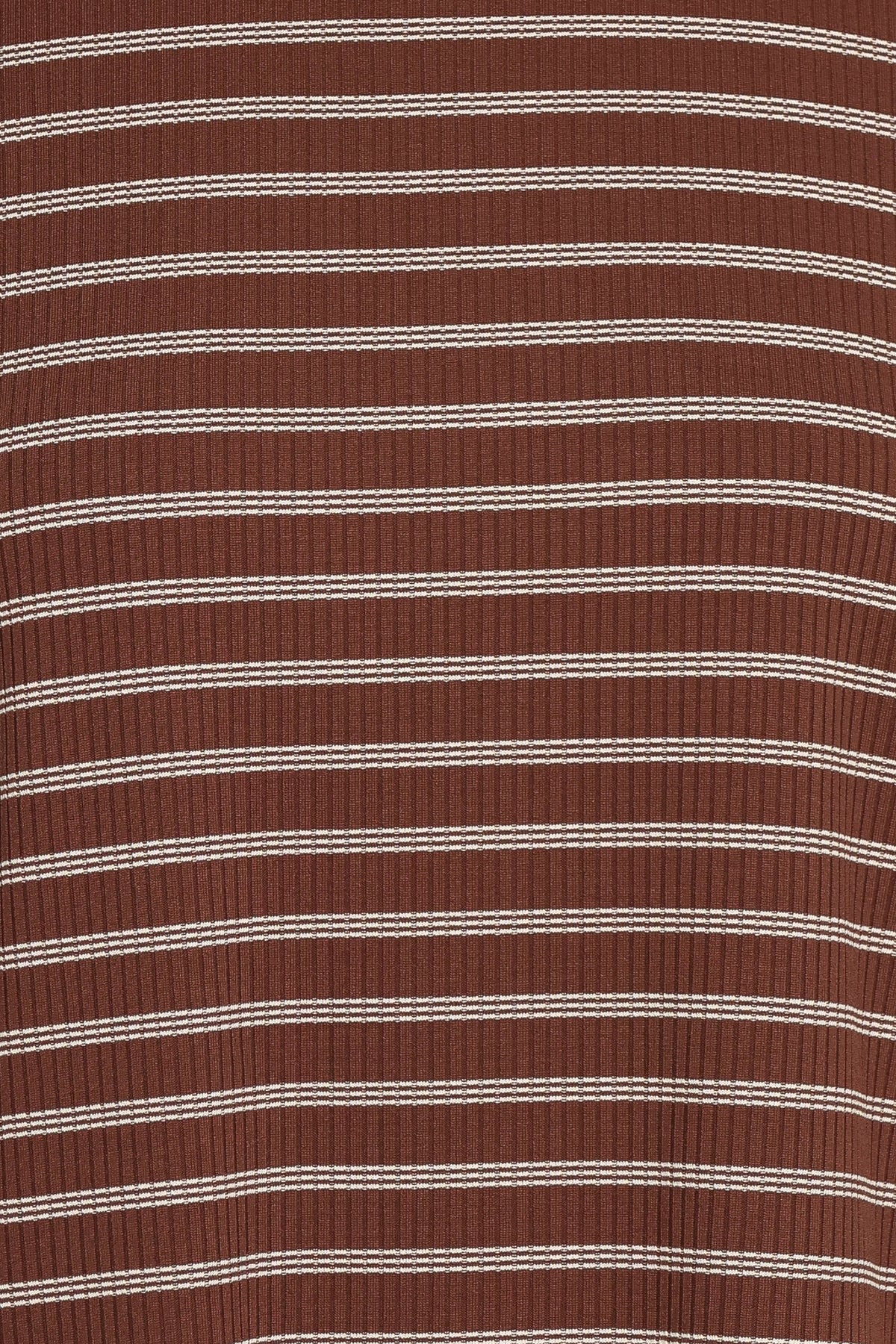 SETS Jazmine Knit Short Set - Chocolate Brown Stripe