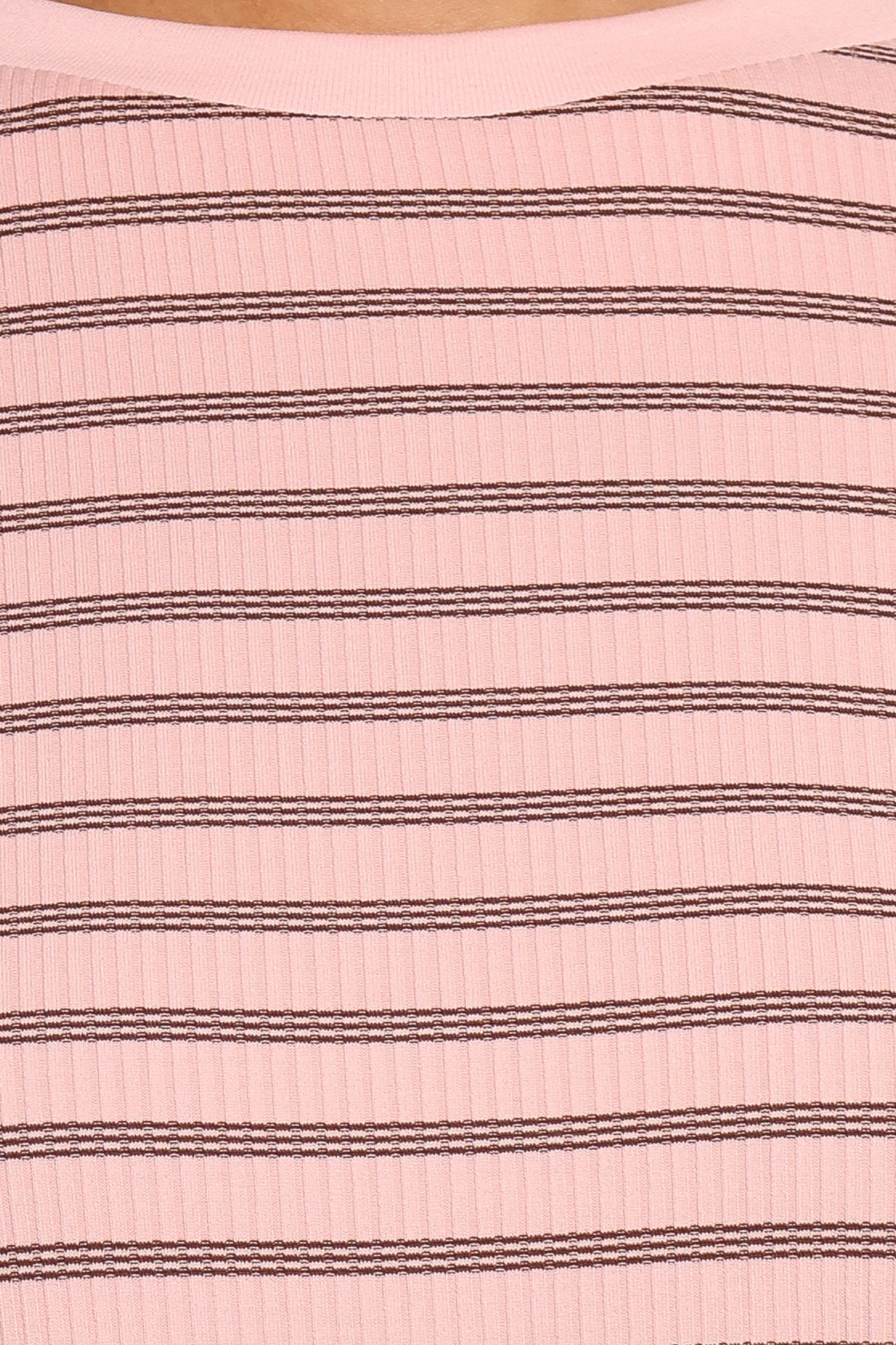 SETS Jazmine Knit Short Set - Pale Pink Stripe