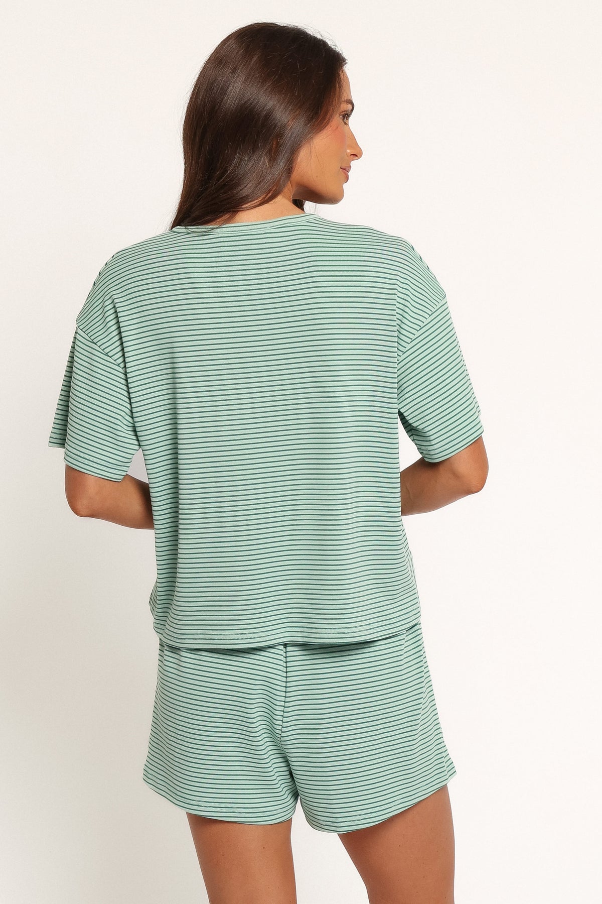 SETS Lilani Knit Short Set - Green Stripe