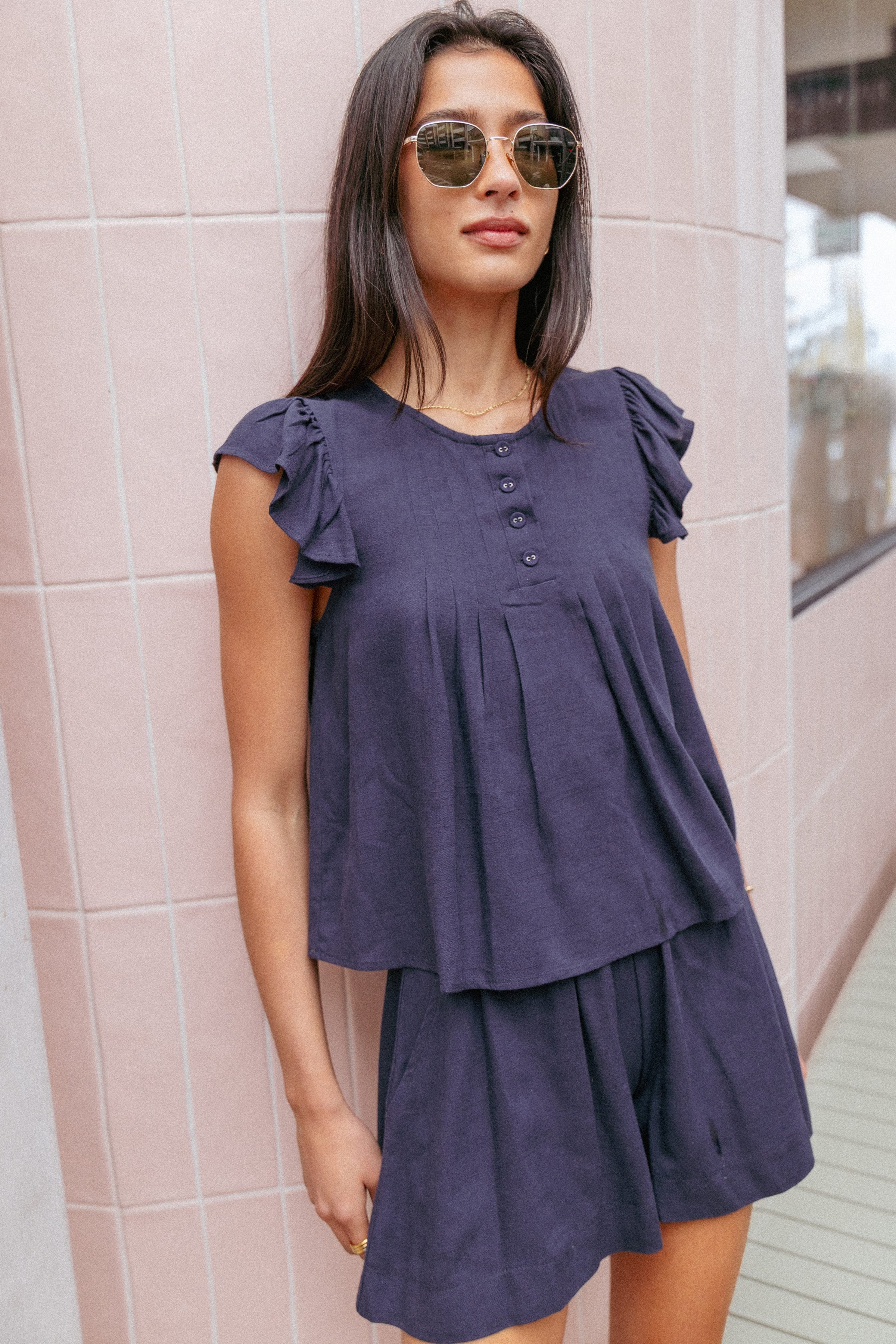 SETS Lilly Flutter Short Set - Navy