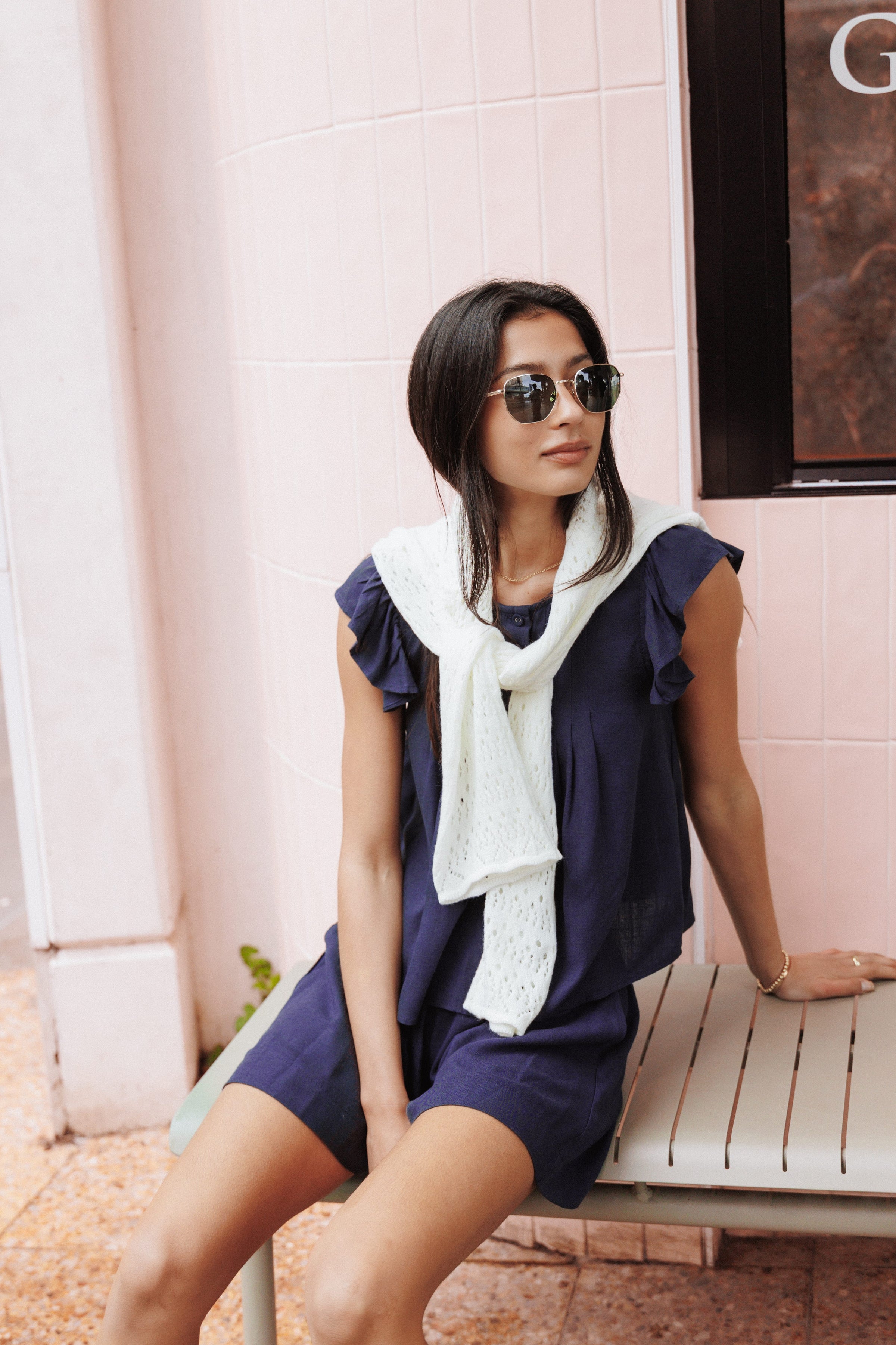 SETS Lilly Flutter Short Set - Navy