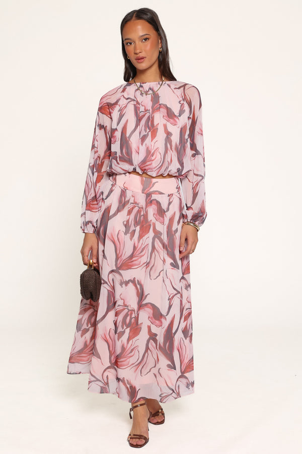 SETS Lorei Chiffon Skirt Set - Pink Petal