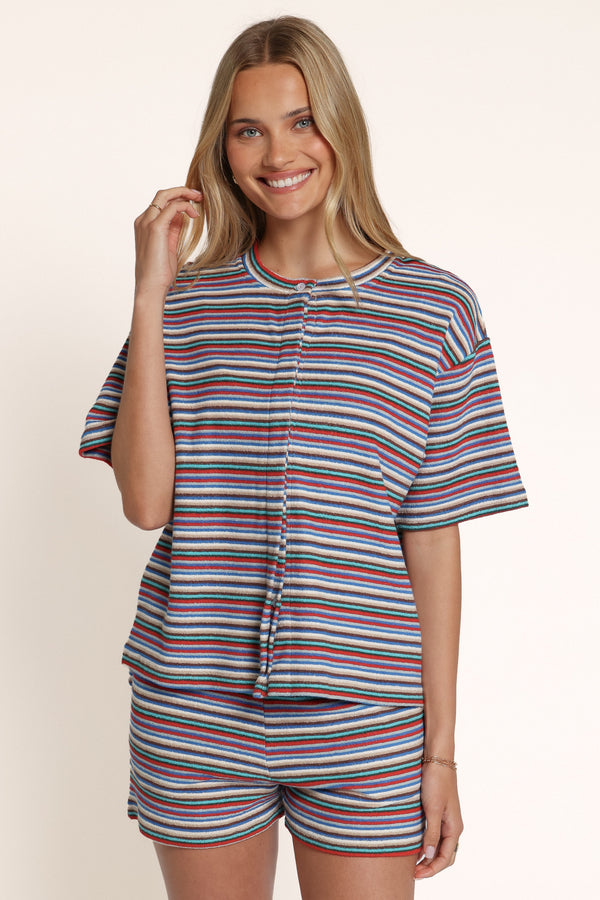 SETS Lucie Short Set - Blue Multi Stripe