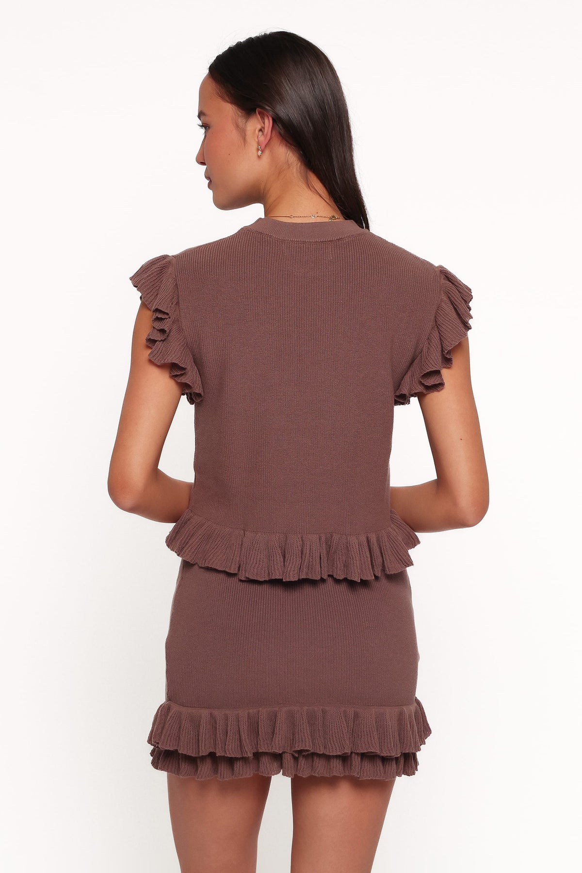 SETS Mandie Mini Skirt Set - Chocolate Brown