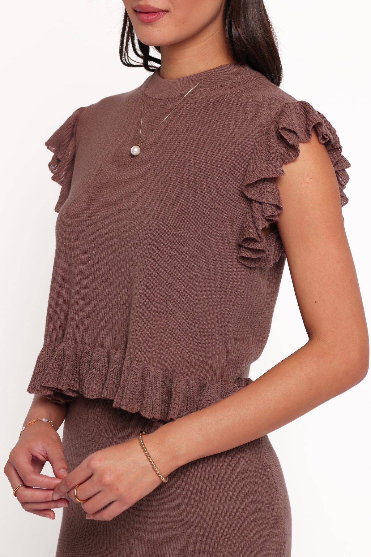 SETS Mandie Mini Skirt Set - Chocolate Brown