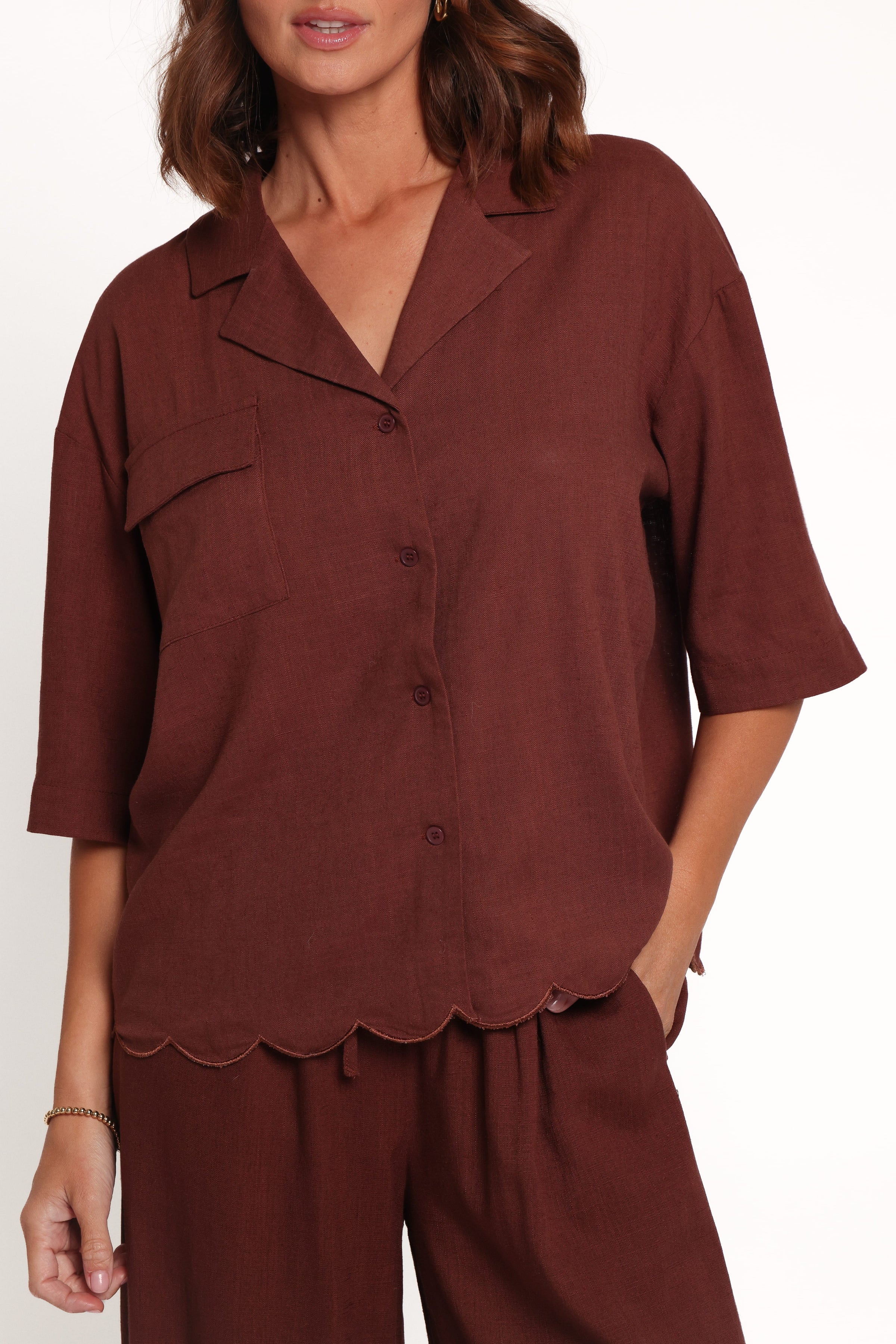 SETS Perla Relaxed Pant Set - Brown