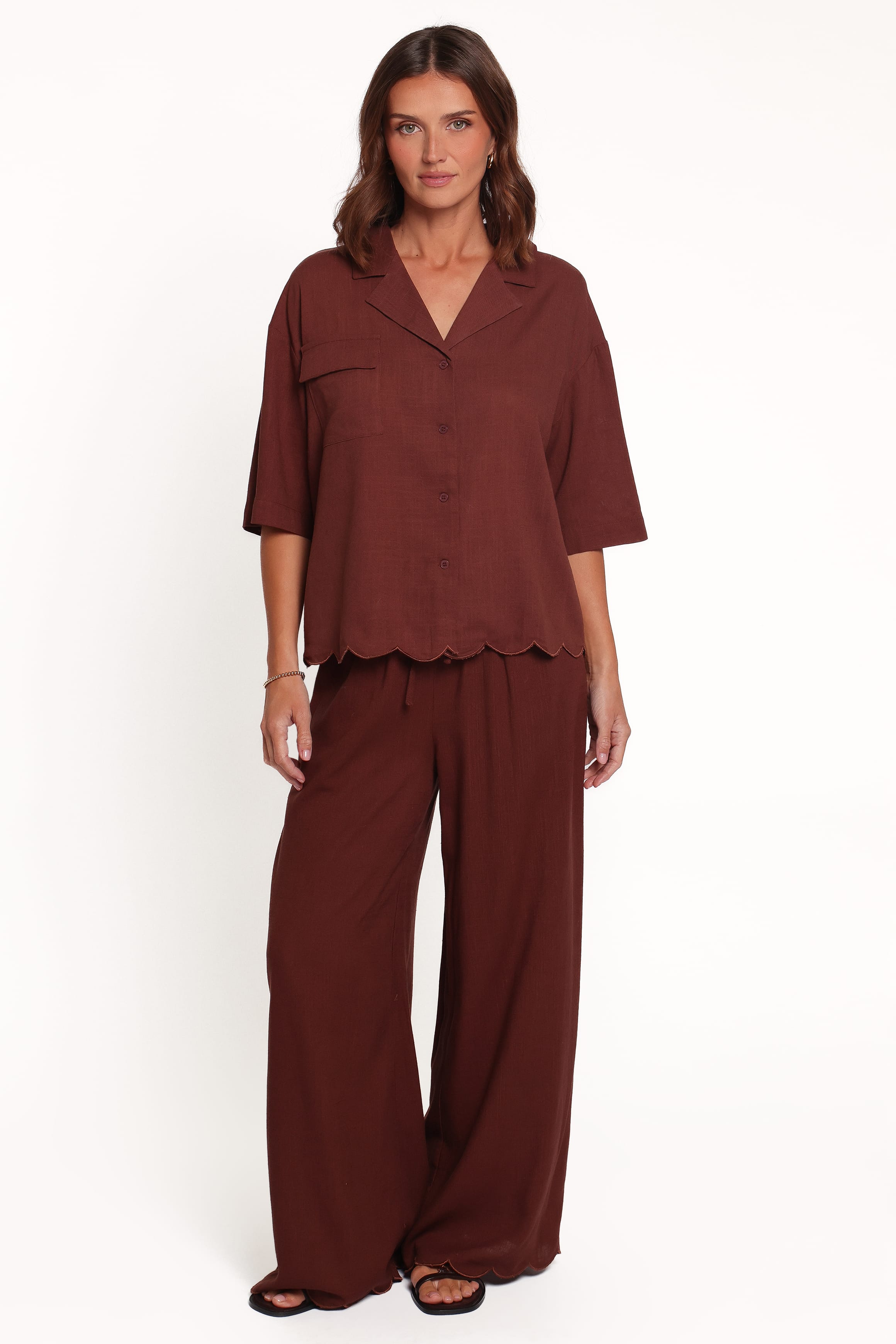 SETS Perla Relaxed Pant Set - Brown