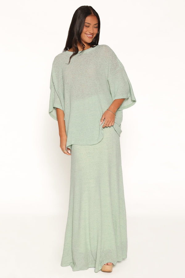 SETS Rebecca Textured Skirt Set - Green