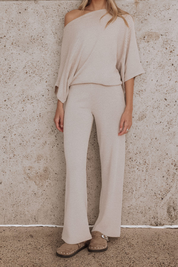 SETS Salome Lightweight Knit Pant Set - Beige