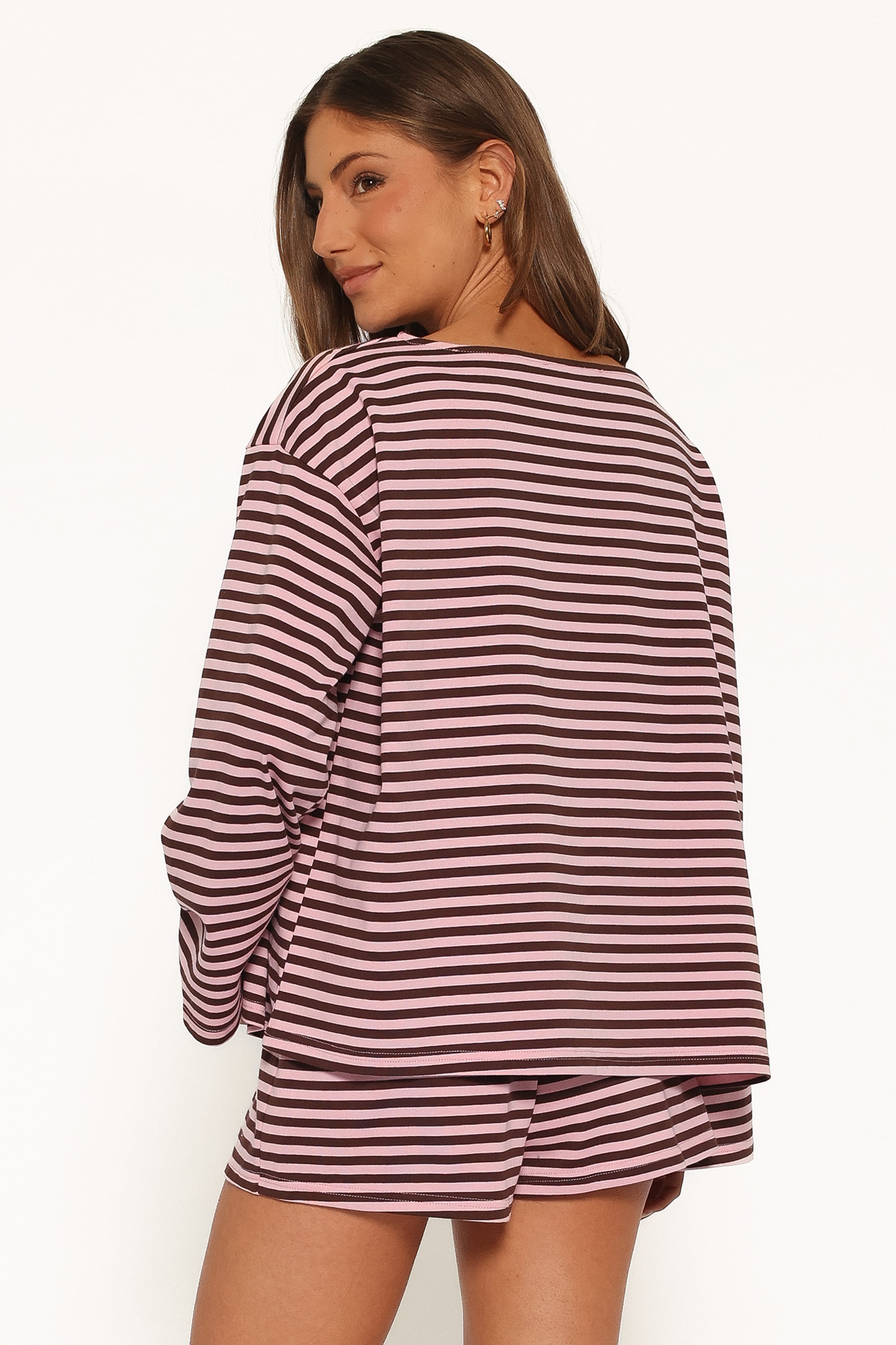 SETS Tallulah Knit Short Set - Pink Stripe