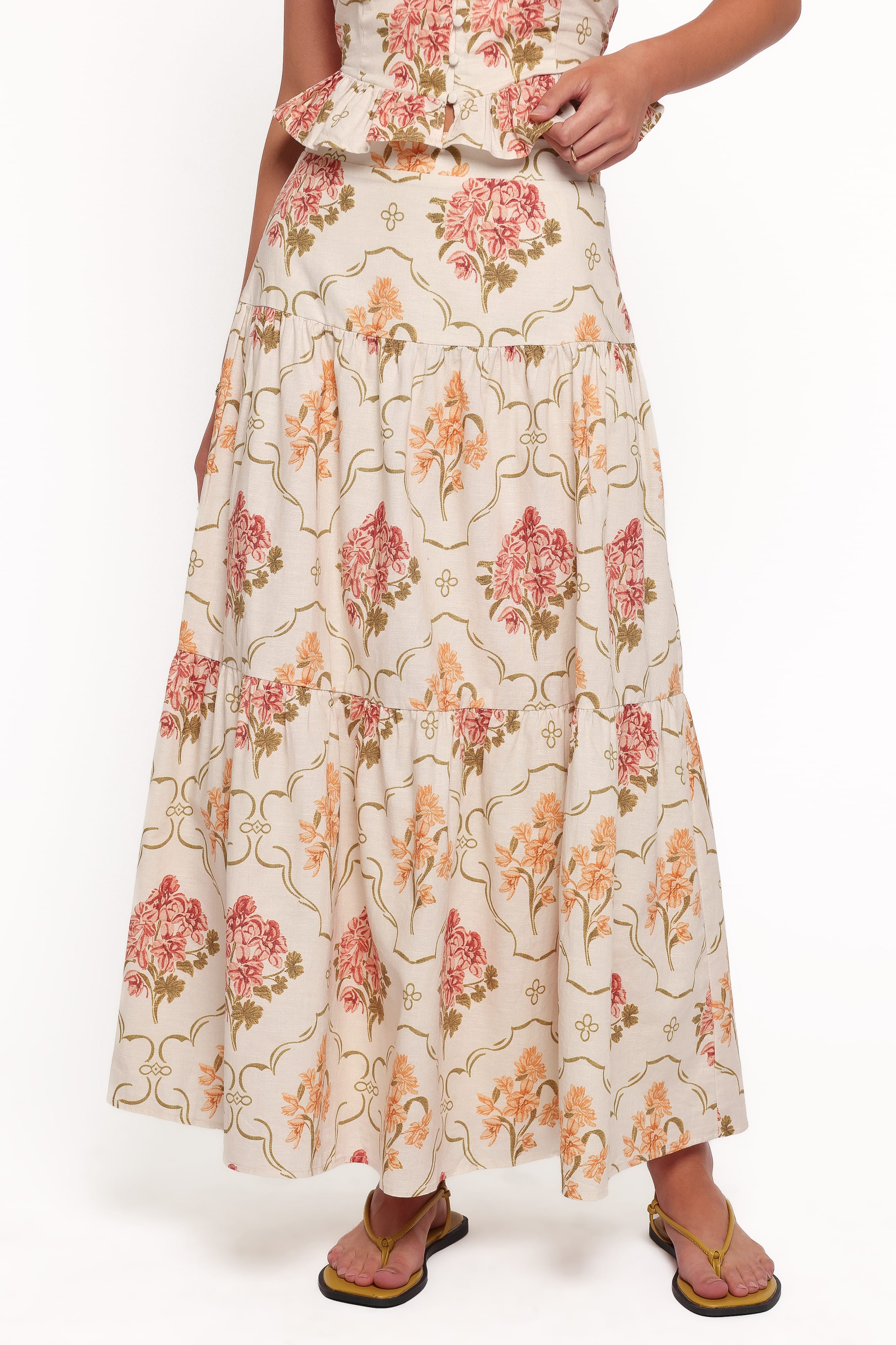 SETS Tamara Skirt Set - Cream Botanical Floral