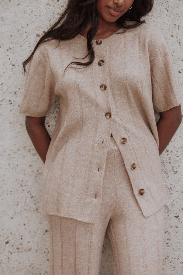 SETS Wallace Wide Rib Pant Set - Camel